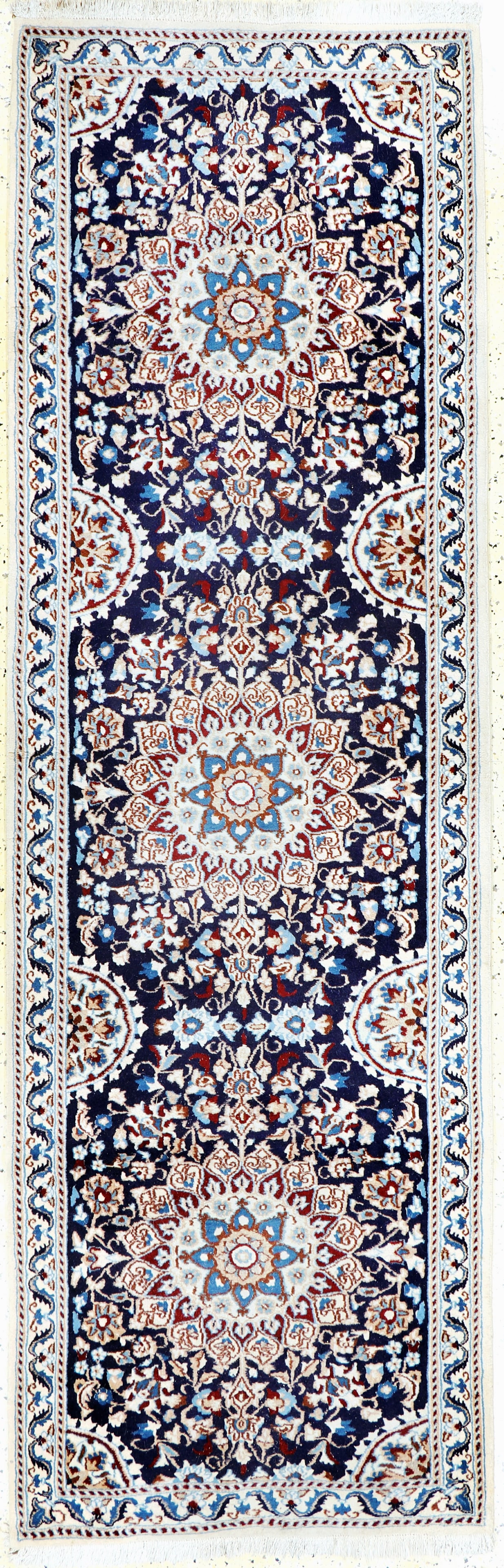 Nain, Persia, late 20th century, wool on cotton: Nain, Persia, late 20th century, wool on cotton, approx. 280 x 90 cm, condition: 2.Rugs, Carpets & Flatweaves