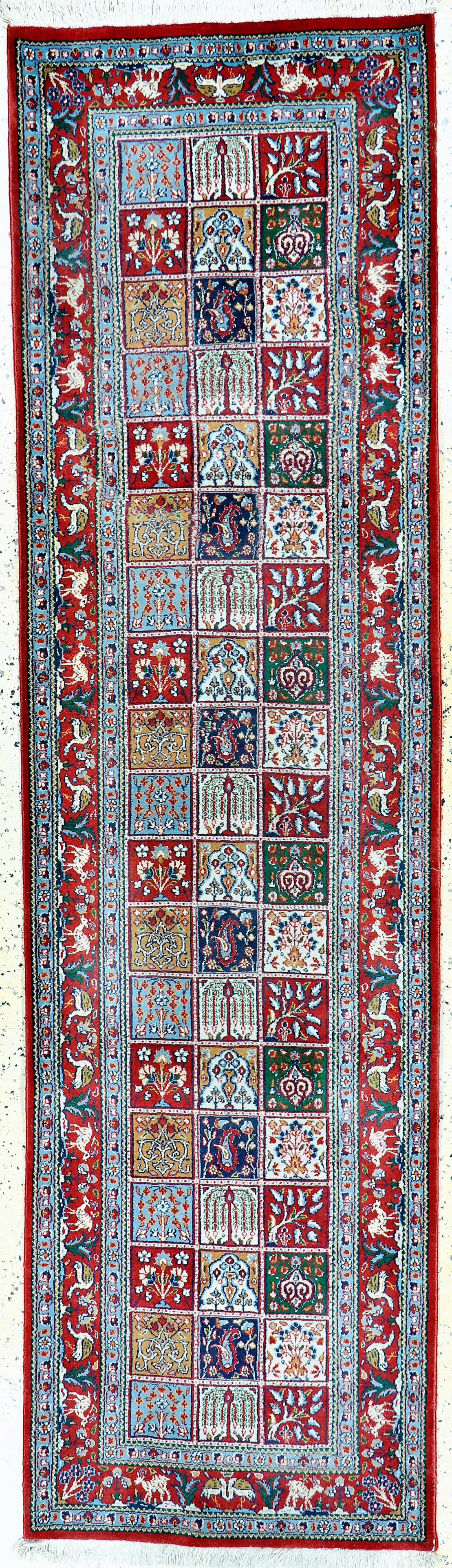 Moud, Persia, late 20th century, wool on cotton: Moud, Persia, late 20th century, wool on cotton, approx. 290 x 80 cm, condition: 1-2 .Rugs, Carpets & Flatweaves