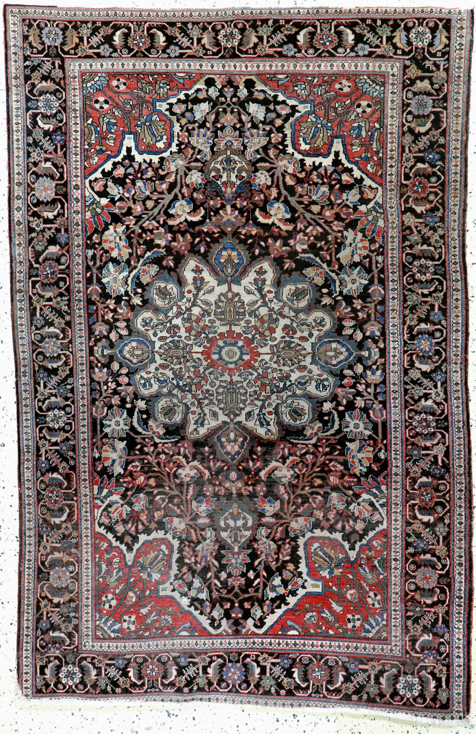 Farahan antique, Persia, 19th century, wool oncotton: Farahan antique, Persia, 19th century, wool oncotton, approx. 191 x 126 cm, condition: 4. Rugs, Carpets & Flatweaves