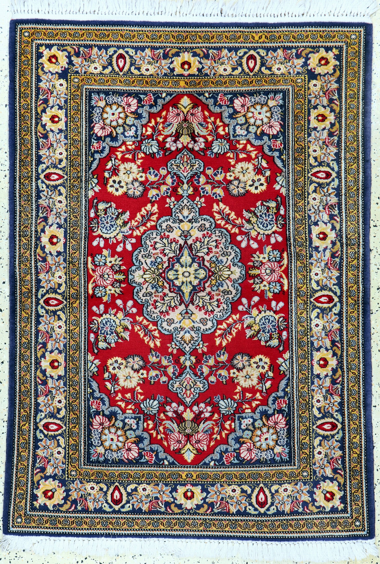 Qum cork, Persia, mid-20th century, corkwool on cotton: Qum cork, Persia, mid-20th century, corkwool on cotton, approx. 147 x 102 cm, condition: 1 -2. Rugs, Carpets & Flatweaves