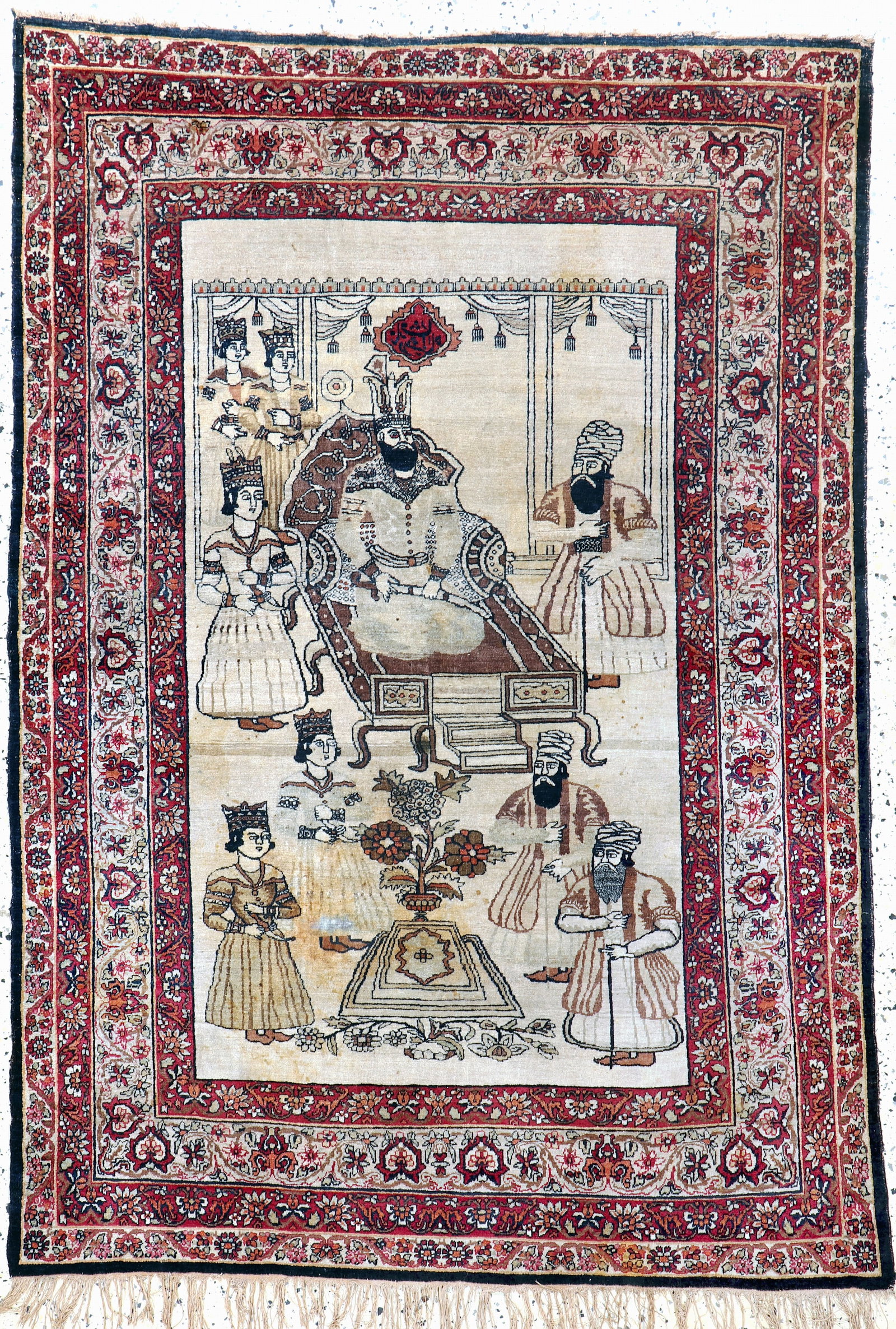 Kirman antique Persia, #'Nader Shah Afshar#', 19th: Kirman antique Persia, #'Nader Shah Afshar#', 19th century, wool on cotton, approx. 185 x 128 cm, condition: 3. Rugs, Carpets & Flatweaves
