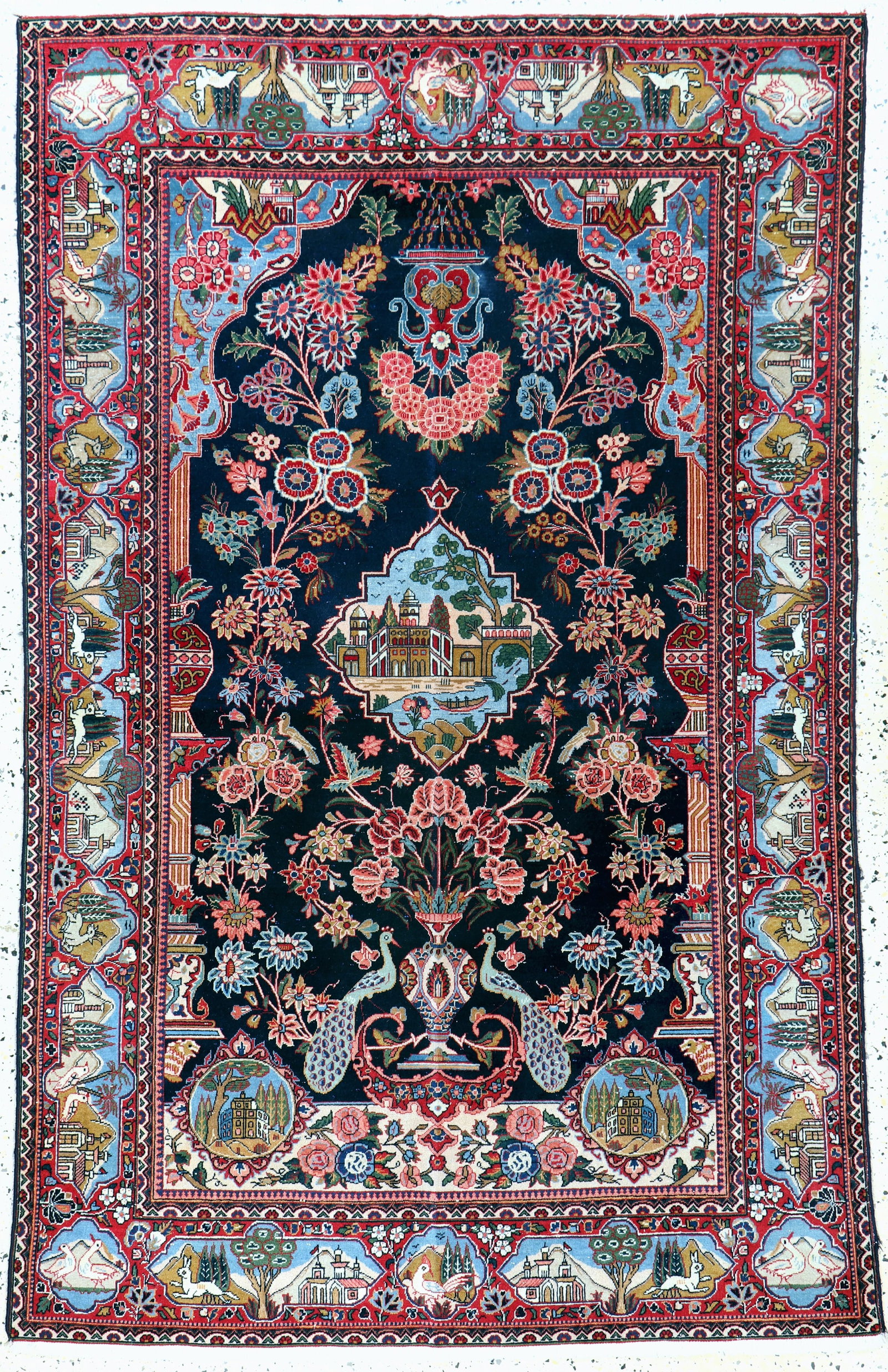 Kashan cork, Persia, early 20th century, corkwool on: Kashan cork, Persia, early 20th century, corkwool on cotton, approx. 192 x 125 cm, condition: 3. Rugs, Carpets & Flatweaves