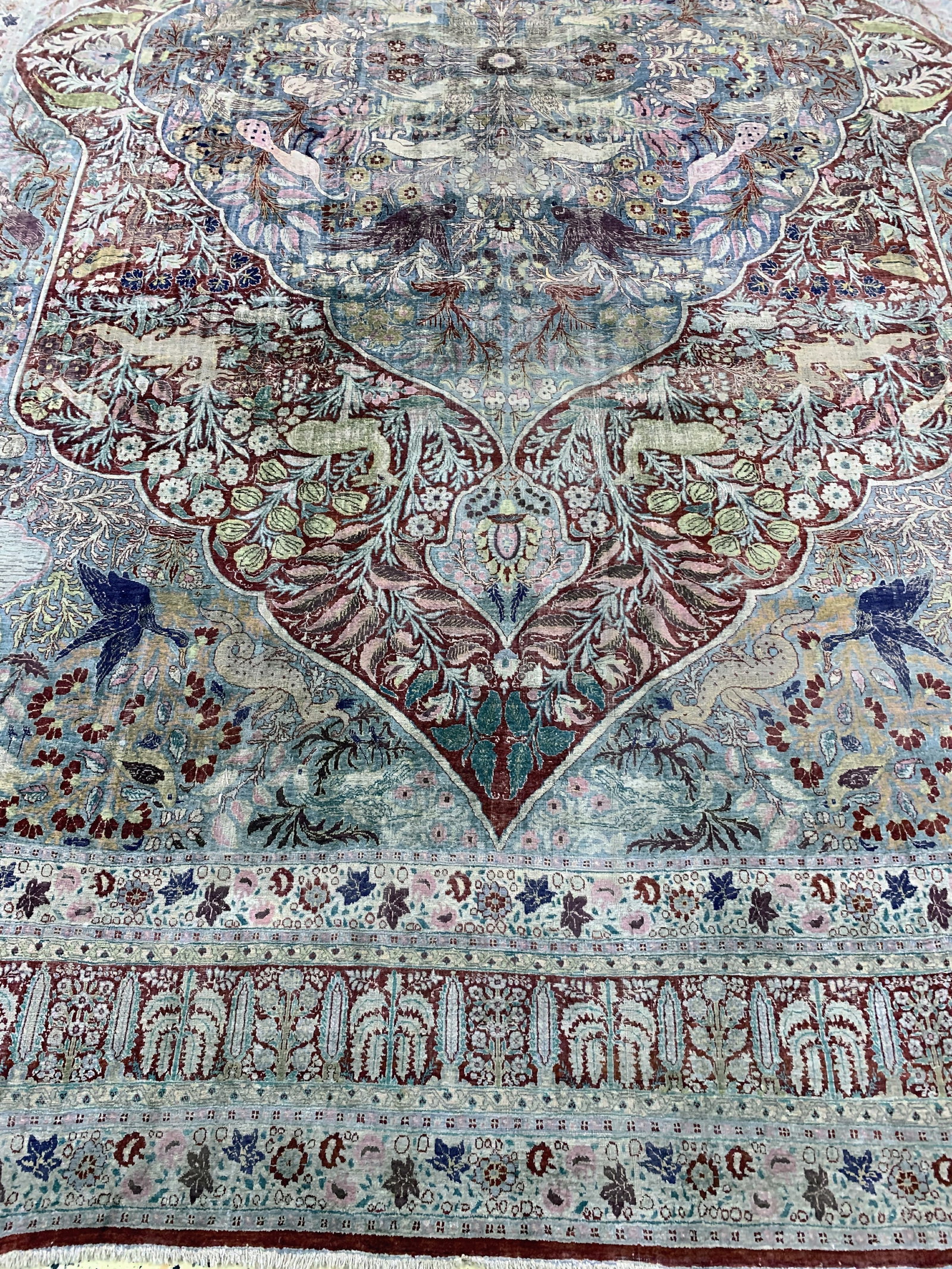 Silk Tabriz antique, Persia, 19th century, pure natural - 11