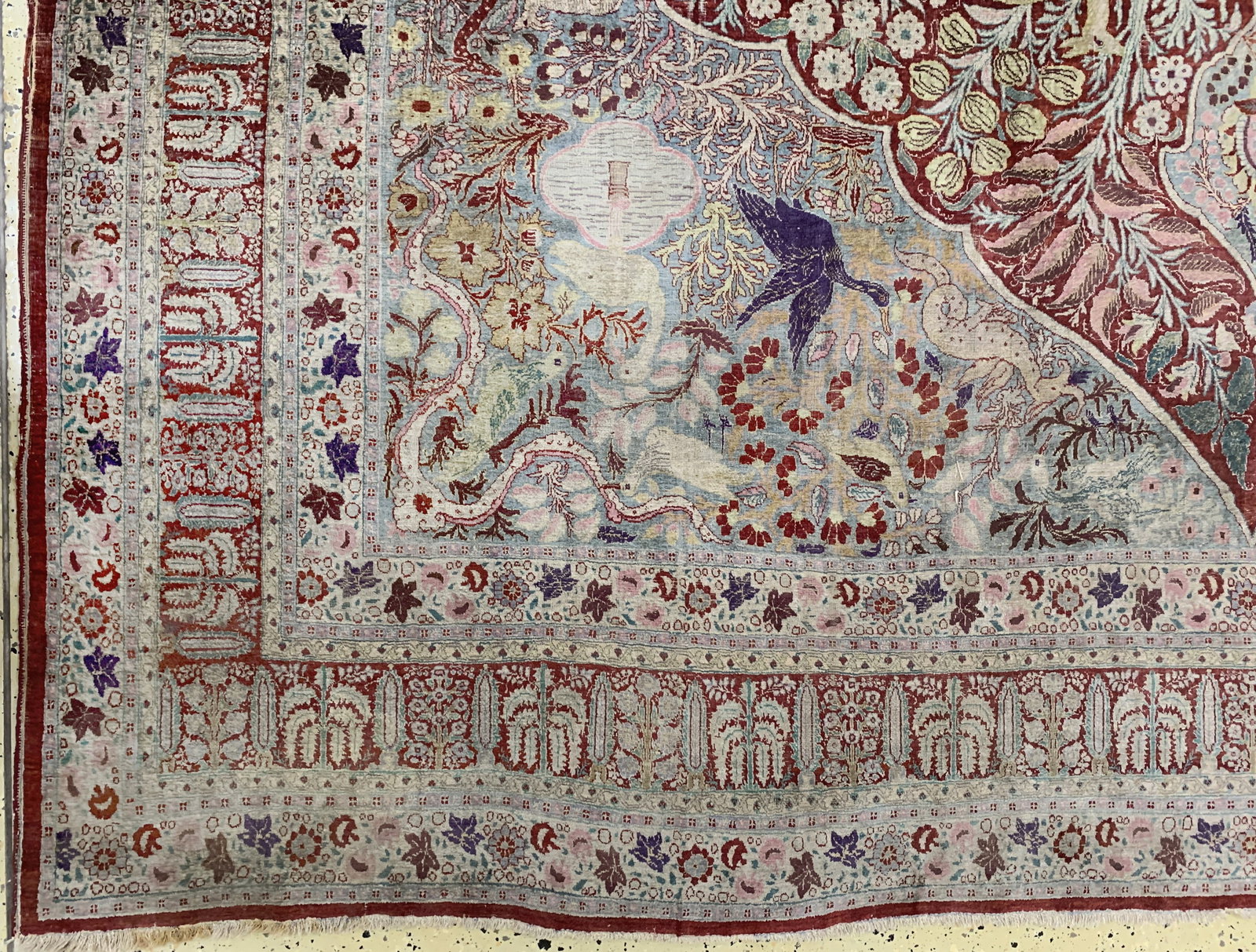 Silk Tabriz antique, Persia, 19th century, pure natural - 3