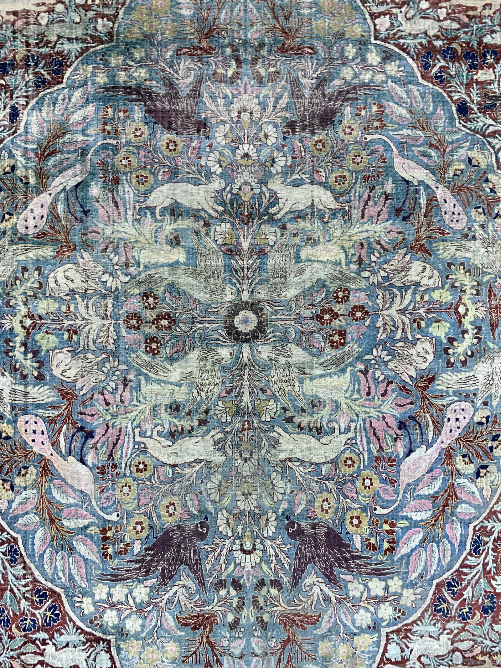 Silk Tabriz antique, Persia, 19th century, pure natural - 5