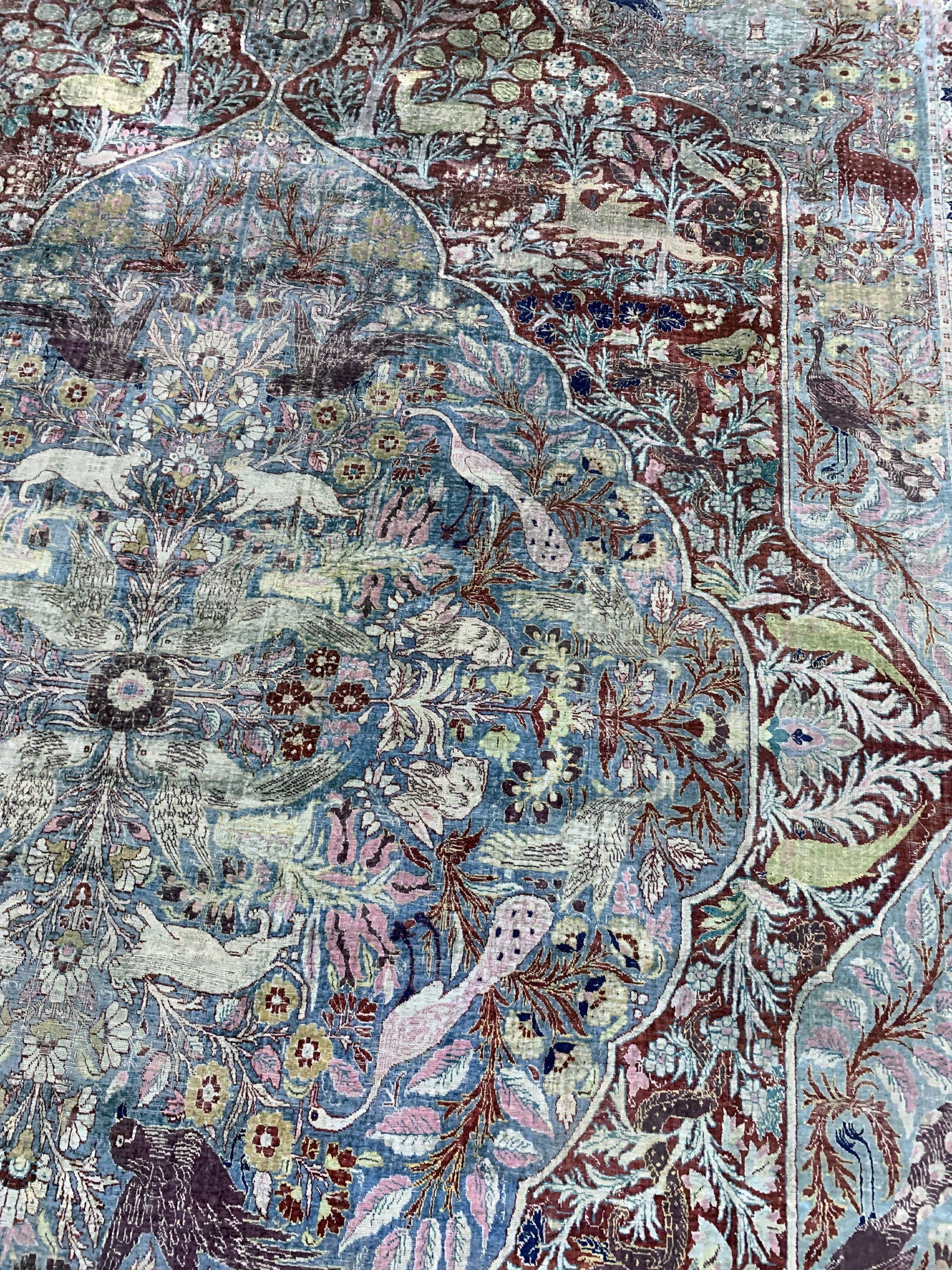 Silk Tabriz antique, Persia, 19th century, pure natural - 9