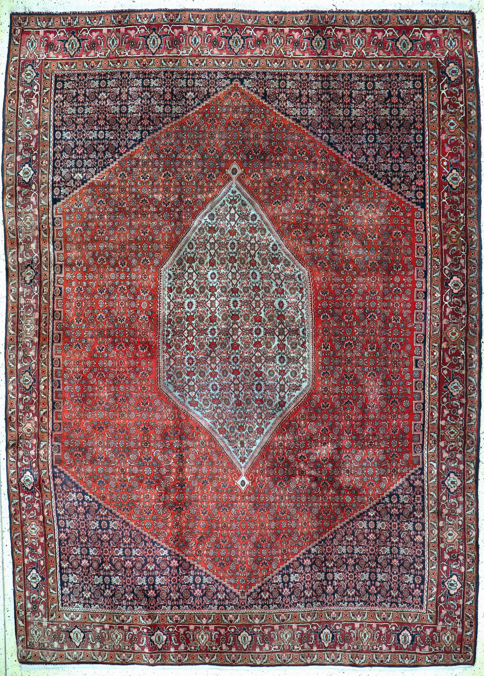 Bijar old, Persia, mid-20th century, wool on cotton: Bijar old, Persia, mid-20th century, wool on cotton, approx. 370 x 260 cm, condition: 2. Rugs, Carpets & Flatweaves