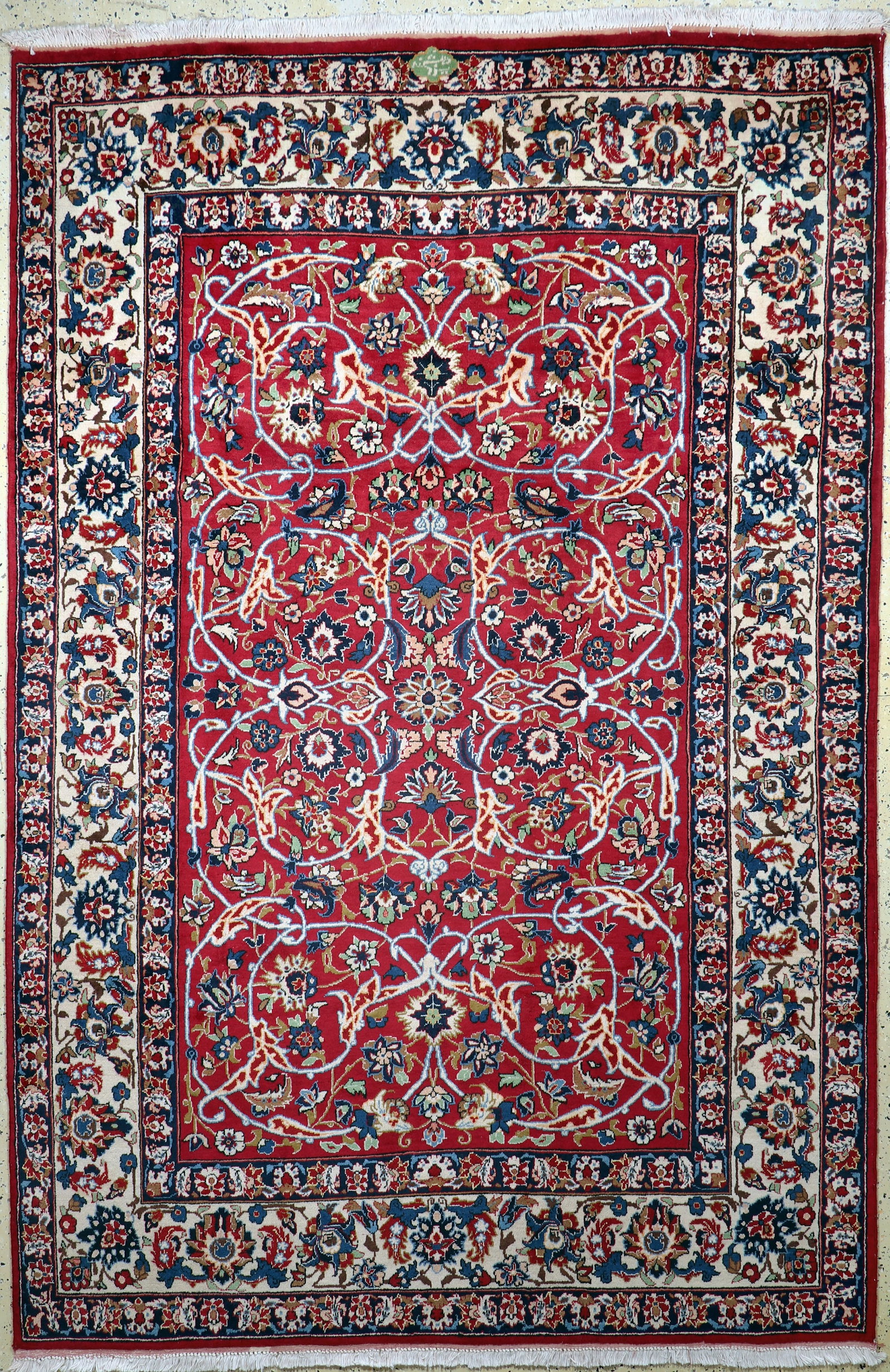 Yazd signed, Persia, mid-20th century, wool oncotton: Yazd signed, Persia, mid-20th century, wool oncotton, approx. 298 x 198 cm, condition: 1-2. Rugs, Carpets & Flatweaves