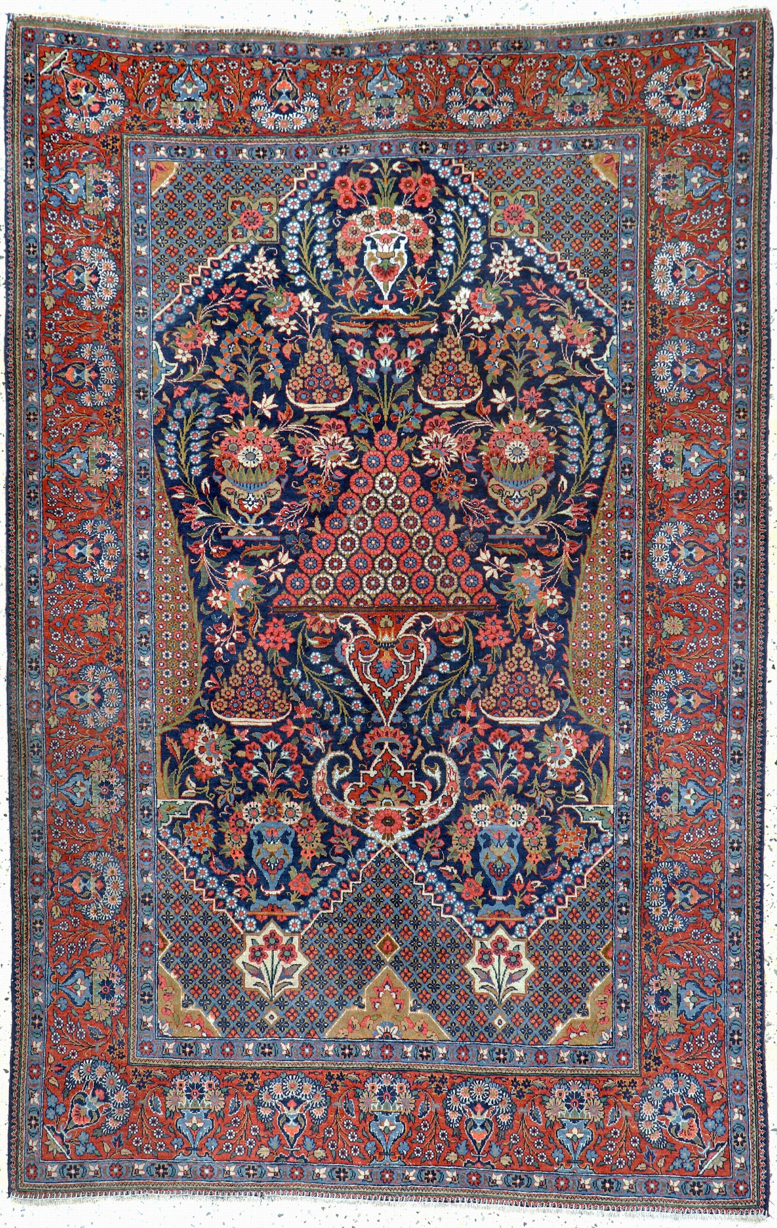Kashan#'Hadji-Khanumi#'antique, Persia, around1900: Kashan#'Hadji-Khanumi#'antique, Persia, around1900, corkwool with silk, approx. 206 x 135 cm, condition: 2-3. Rugs, Carpets & Flatweaves