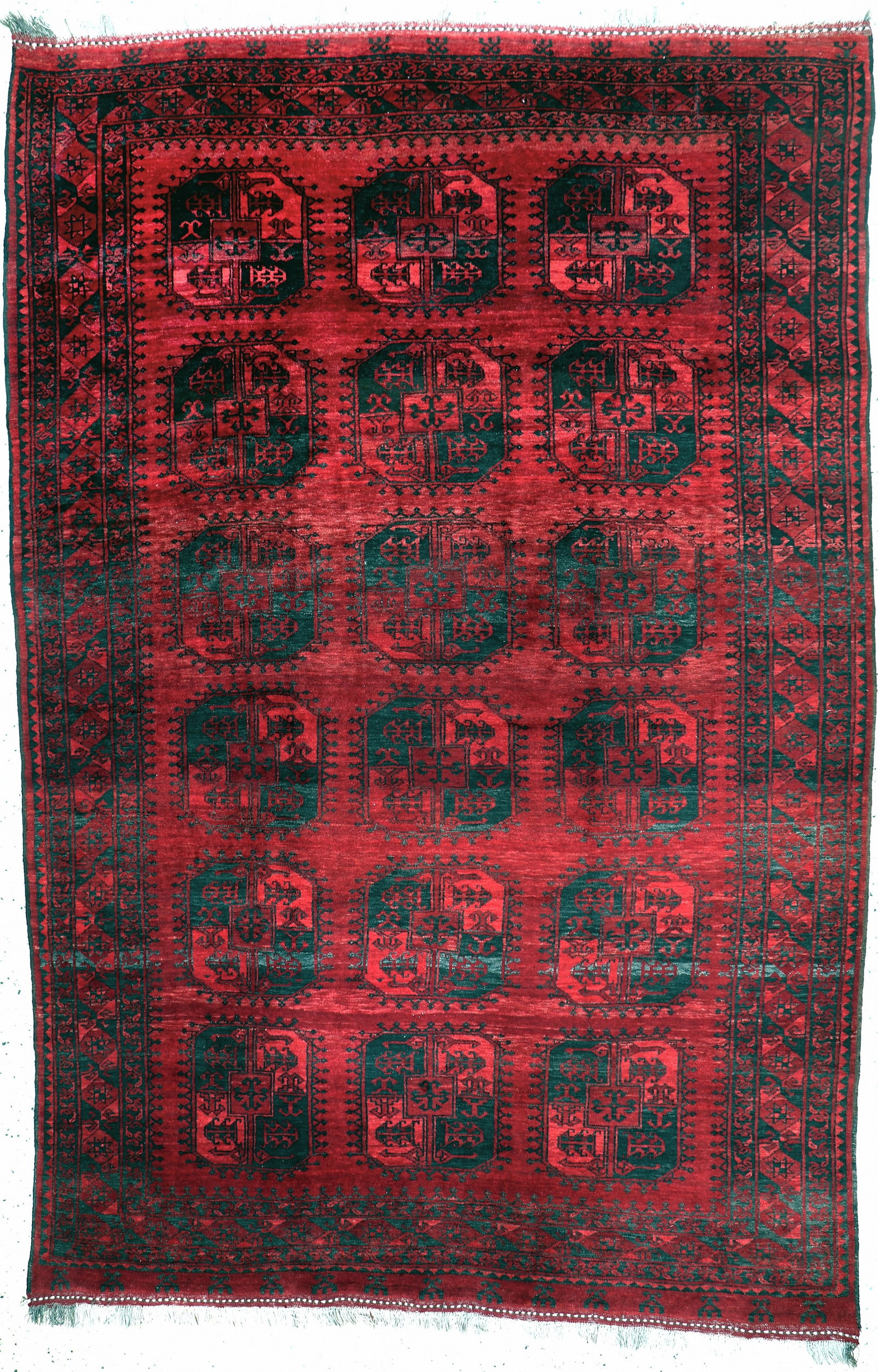 Dolatabad, Afghanistan, mid-20th century, woolon wool: Dolatabad, Afghanistan, mid-20th century, woolon wool, approx. 350 x 335 cm, condition: 2. Rugs, Carpets & Flatweaves