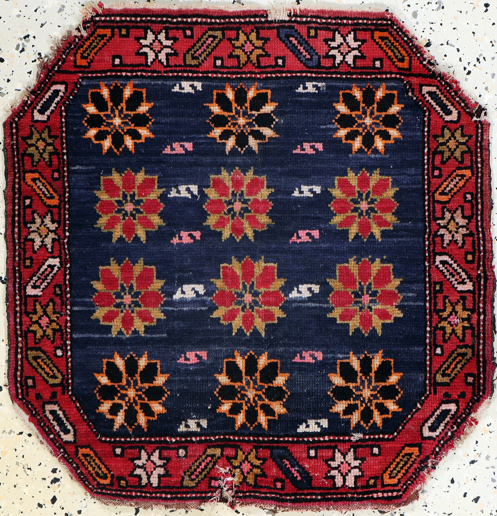 Antique padding, Turkey, around 1900, wool on cotton: Antique padding, Turkey, around 1900, wool on cotton, approx. 63 x 60 cm, condition: 4. Rugs, Carpets & Flatweaves