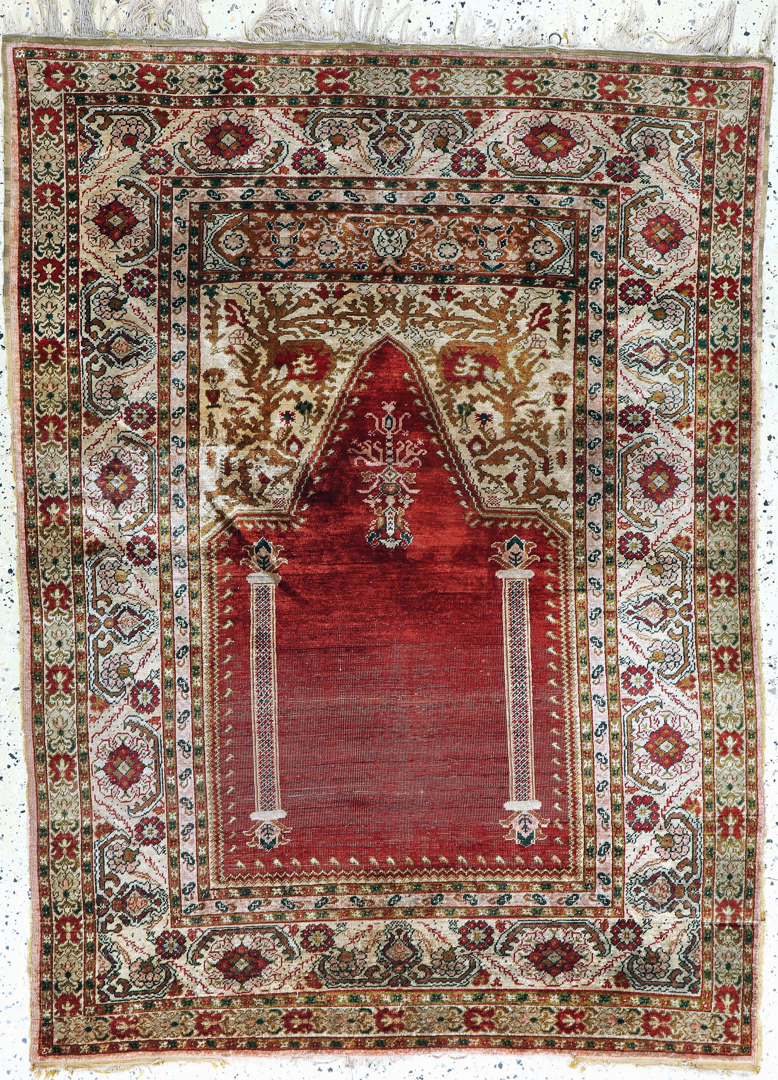 Silk Sivas, Turkey, around 1900, pure natural silk: Silk Sivas, Turkey, around 1900, pure natural silk, approx. 161 x 118 cm, condition: 3-4. Rugs, Carpets & Flatweaves
