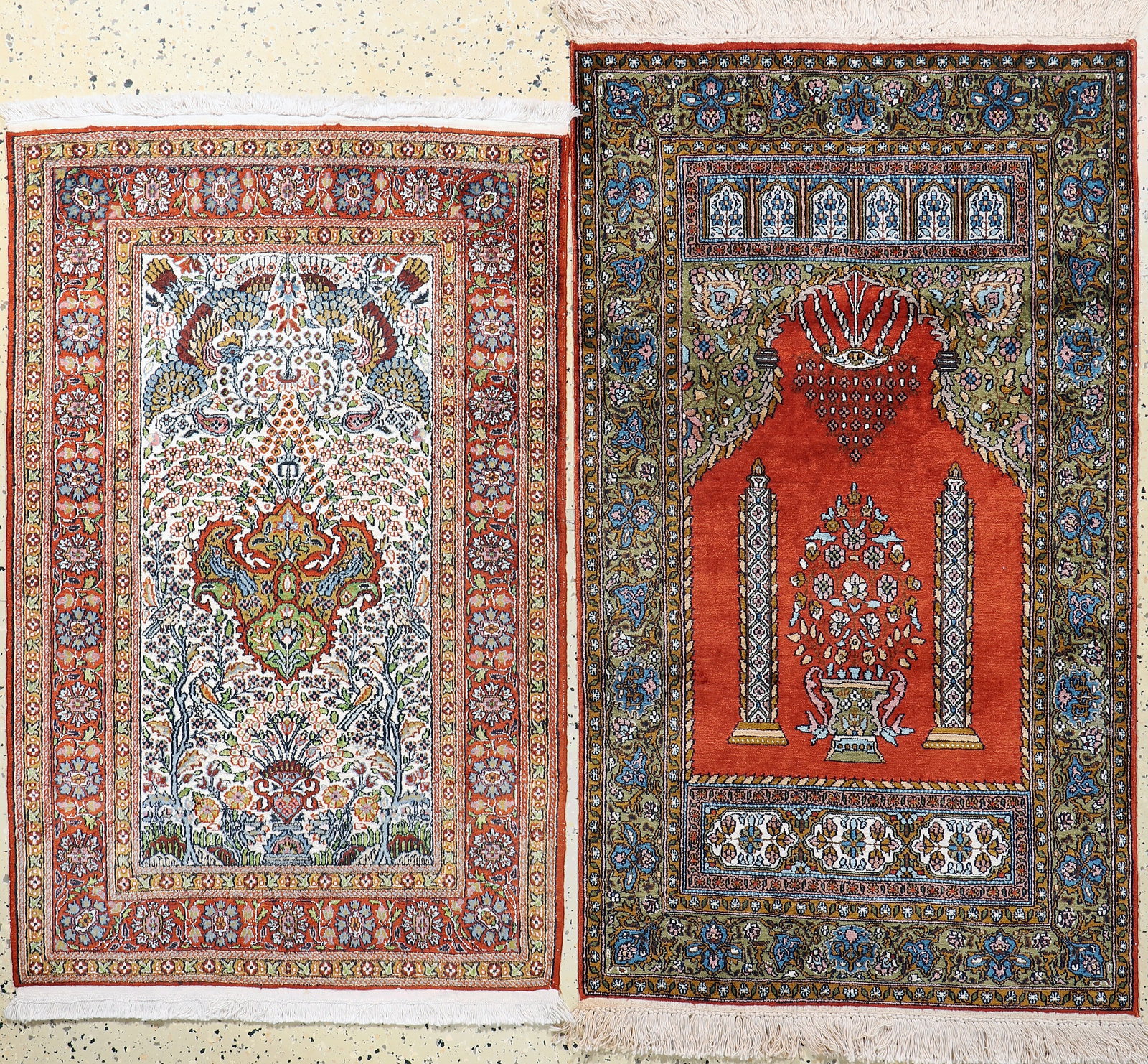 2 Lots Kashmir, India, late 20th century, synthetic (1 of 9)