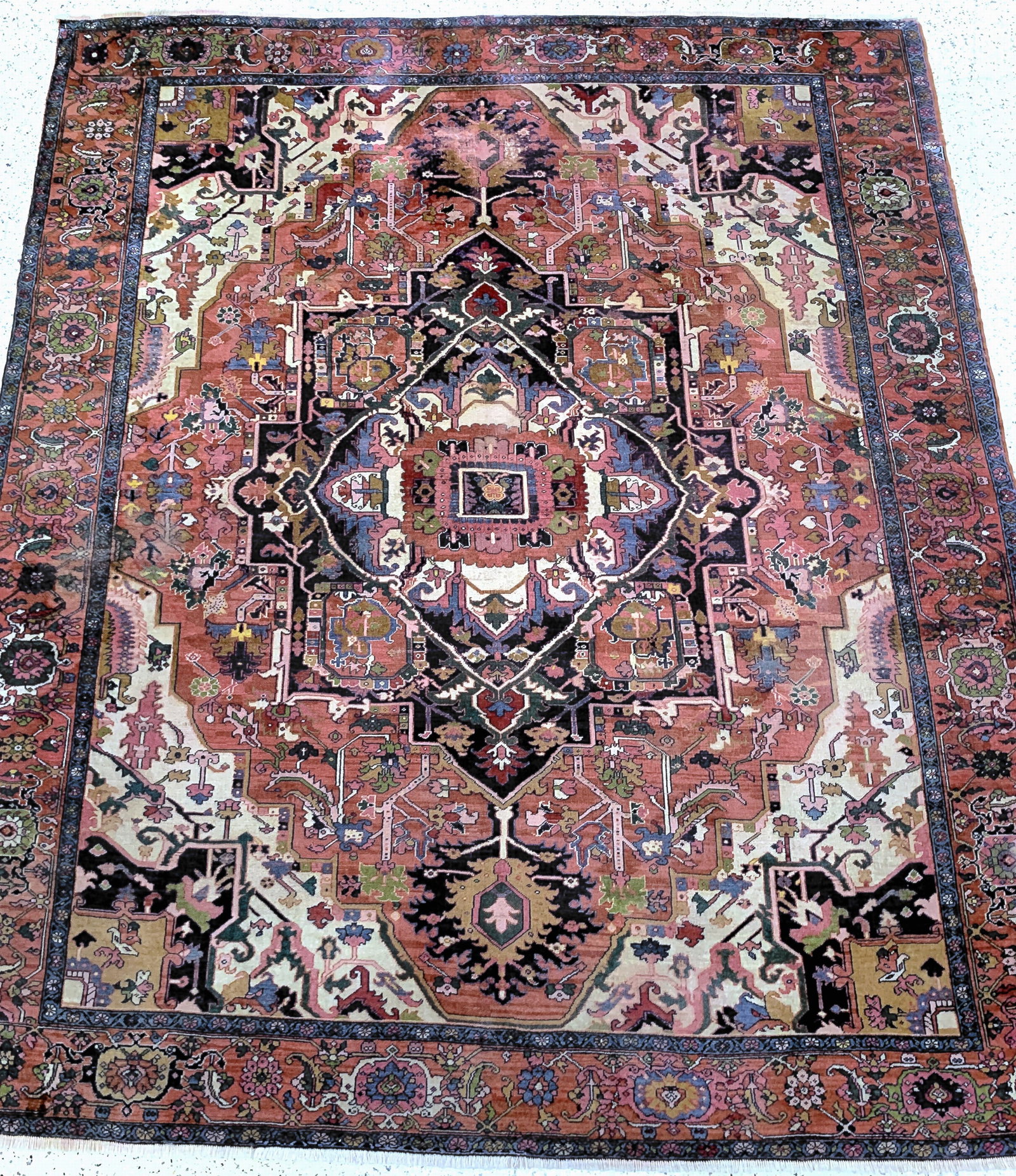 Kars antique, Turkey, around 1900, wool on wool: Kars antique, Turkey, around 1900, wool on wool, approx. 395 x 330 cm, condition: 3 (restored). Rugs, Carpets & Flatweaves