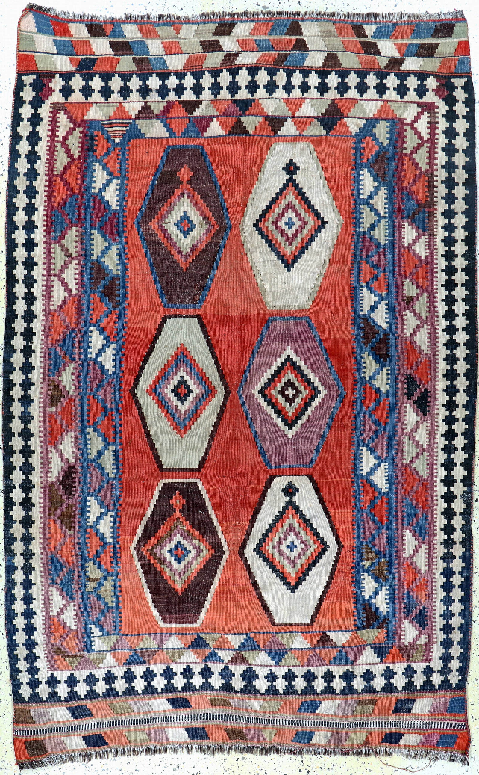 Ghashgai Kilim, Persia, early 20th century, wool on: Ghashgai Kilim, Persia, early 20th century, wool on wool, approx. 220 x 145 cm, condition:2. Rugs, Carpets & Flatweaves