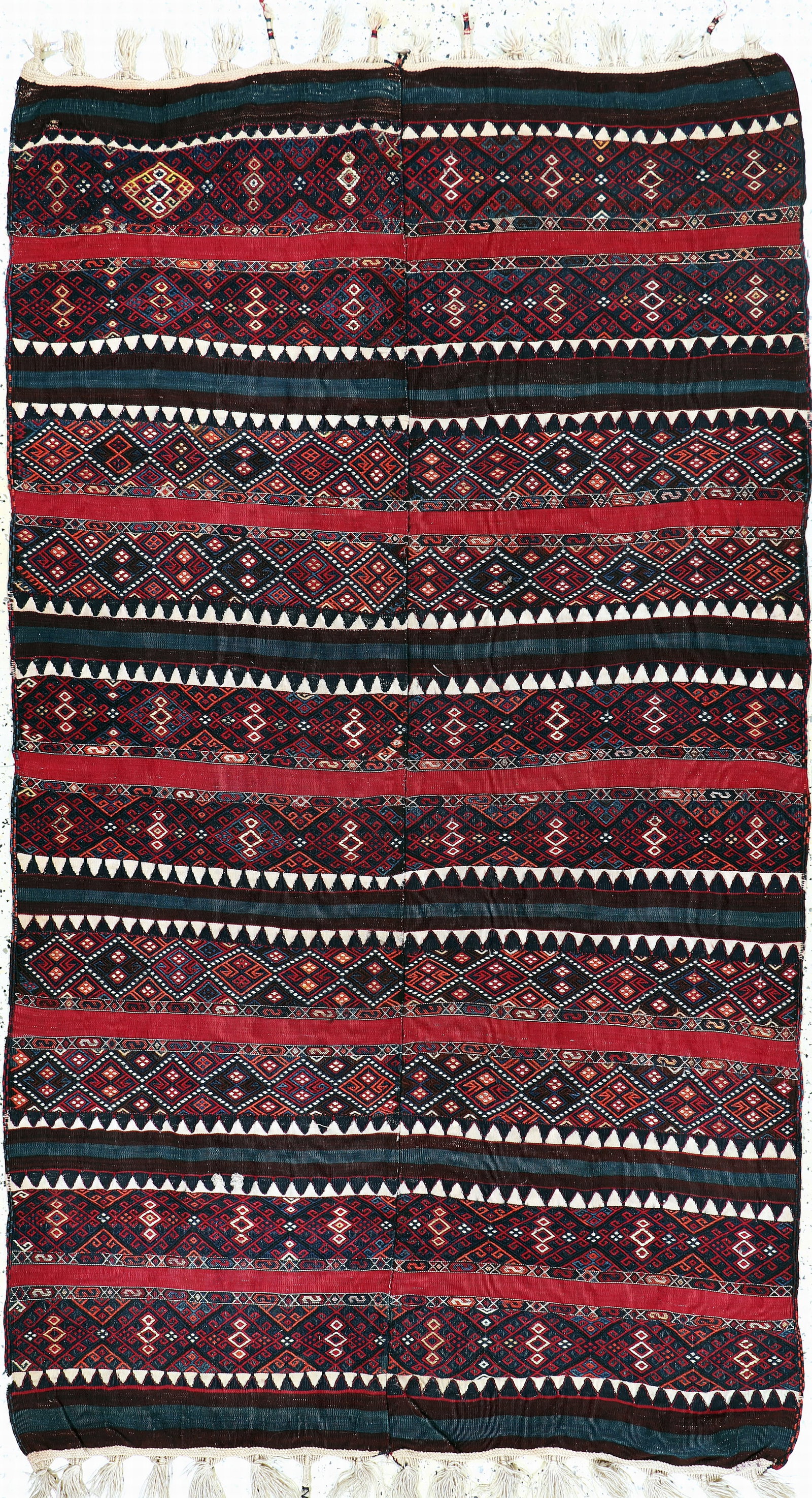 Malatia Kilim antique(2 lanes), Turkey, 19th century: Malatia Kilim antique(2 lanes), Turkey, 19th century, wool on wool, approx. 265 x 153 cm, condition: 2. Rugs, Carpets & Flatweaves