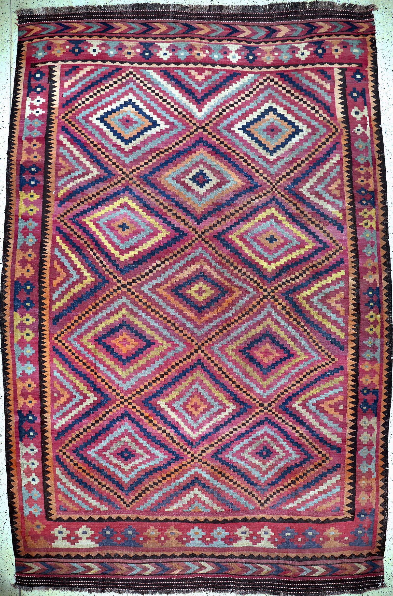 Maymaneh Kilim, Afghanistan, early 20th century: Maymaneh Kilim, Afghanistan, early 20th century, wool on wool, approx. 420 x 274 cm, condition: 2. Rugs, Carpets & Flatweaves