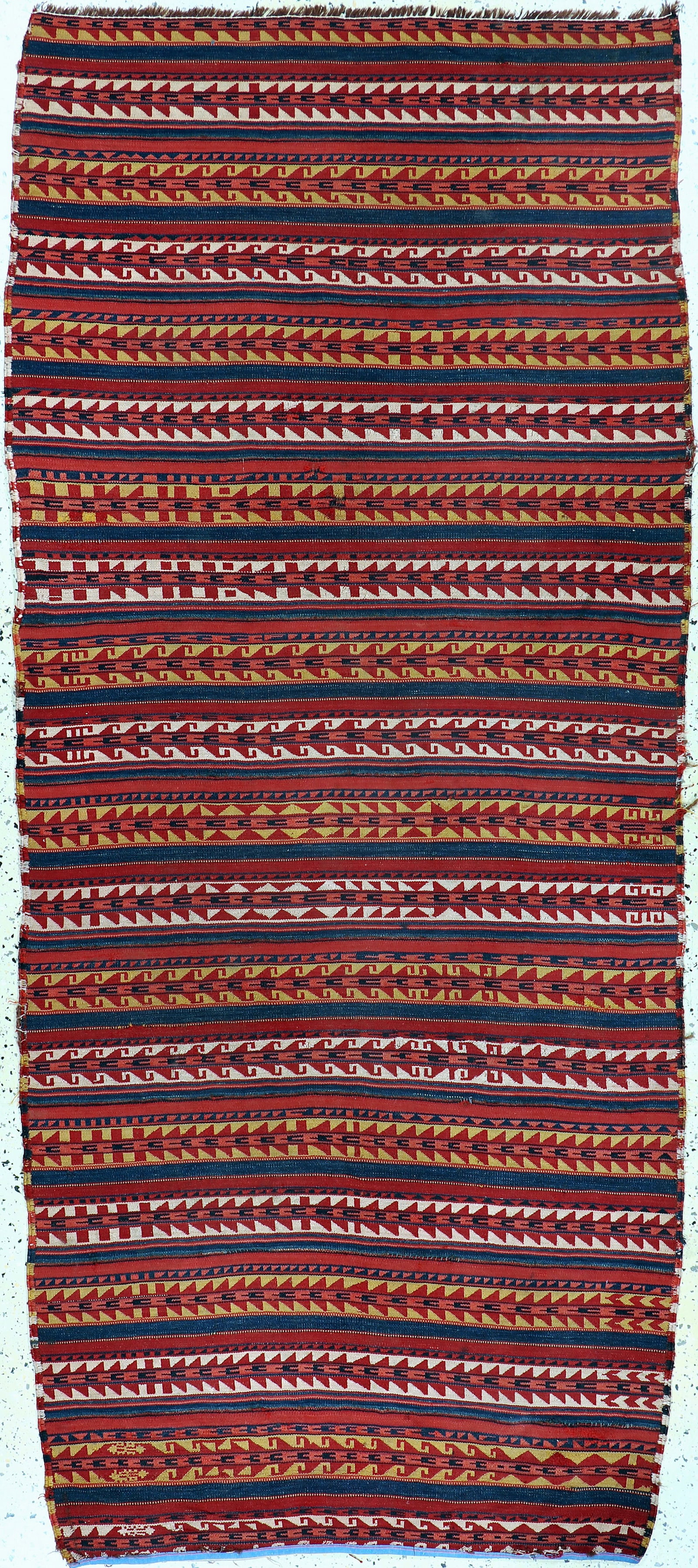 Nomad blanket#'Jajim#', Persia, early 20th century: Nomad blanket#'Jajim#', Persia, early 20th century, wool on wool, approx. 260 x 114 cm, condition: 2 (several panels). Rugs, Carpets &Flatweaves