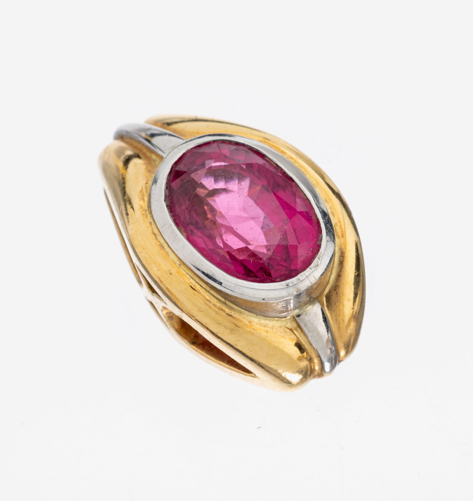 18 kt gold and platinum spinel-pendant, YG 750/000 (1 of 1)