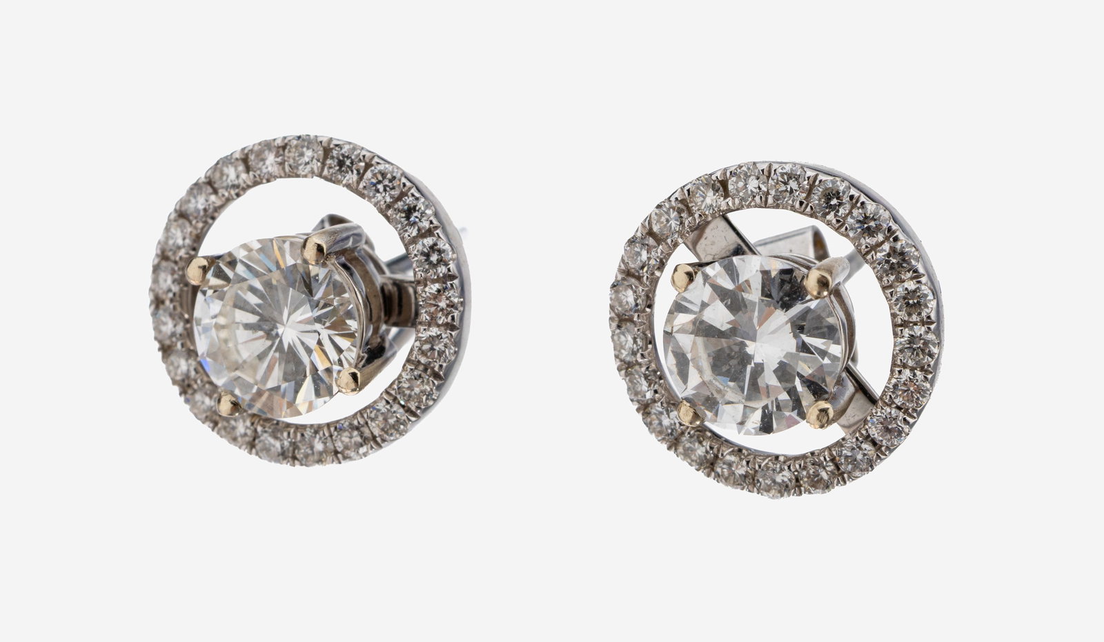 Pair of 14 kt gold brilliant-earrings (1 of 1)