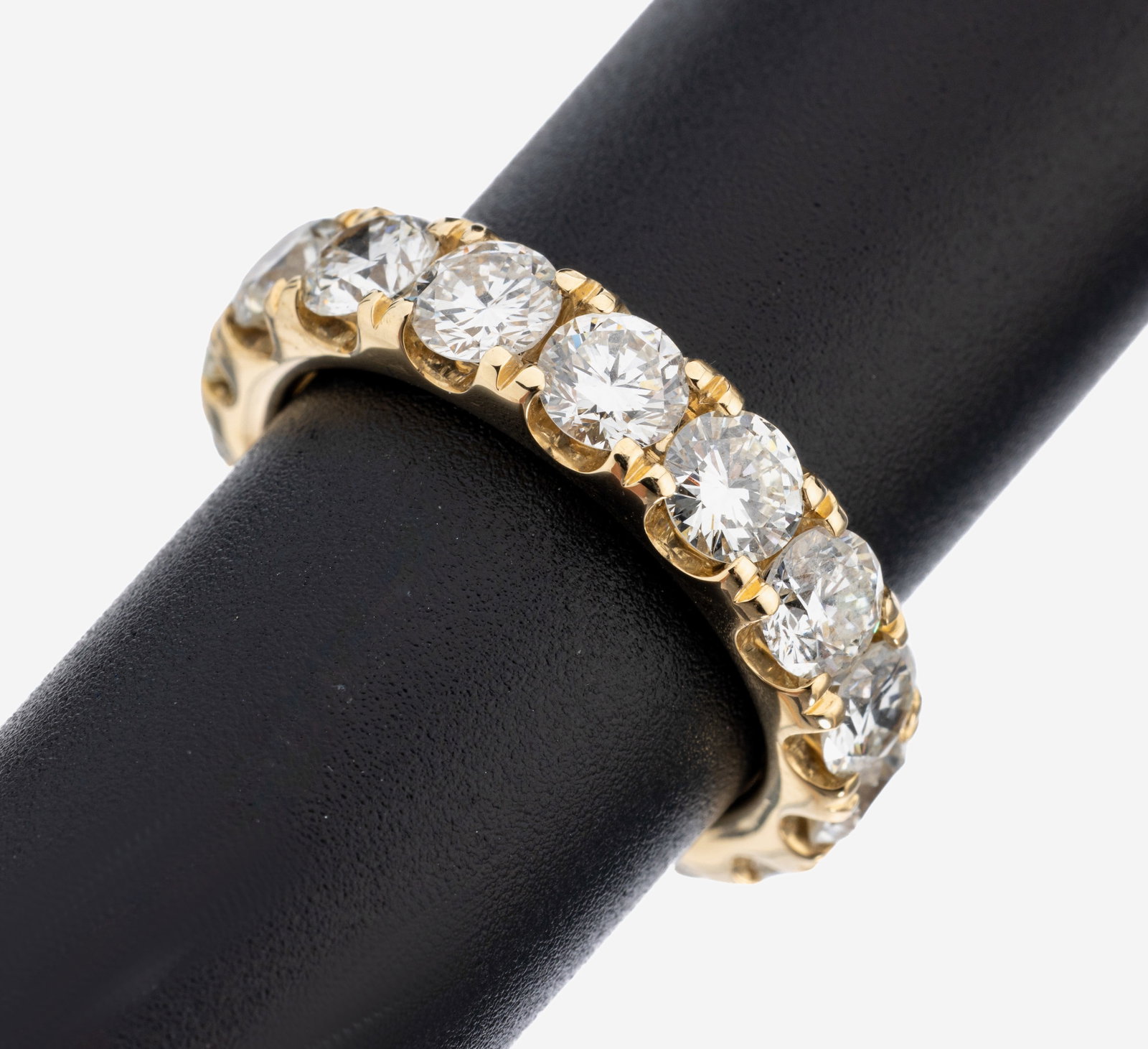 14 kt gold brilliant-memoryring: 14 kt gold brilliant-memoryring , YG 585/000, 16 brilliants total approx. 5.12 ct (engraved) Top Wesselton-Crystal/vs-p, ringsize 57, approx. 7.0 g