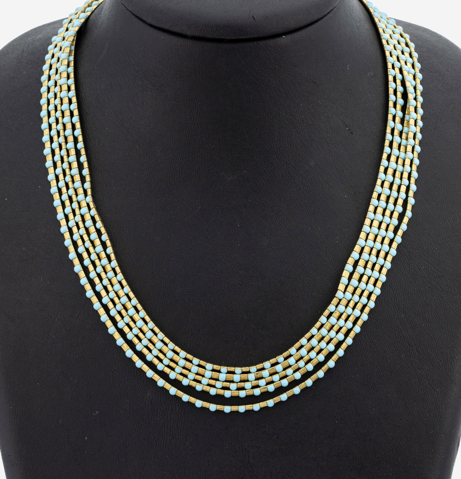 18 kt gold turquoise-necklace (1 of 2)