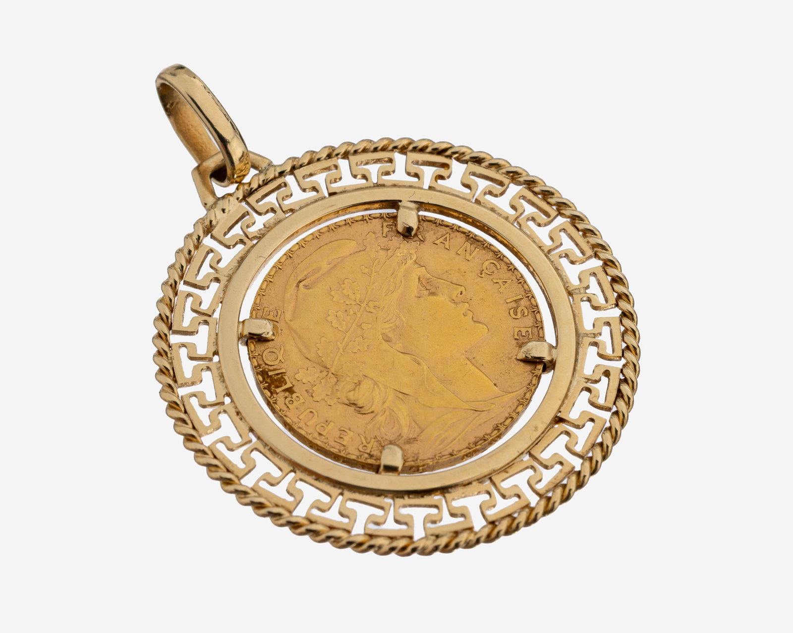 14 kt gold coin-pendant (1 of 1)
