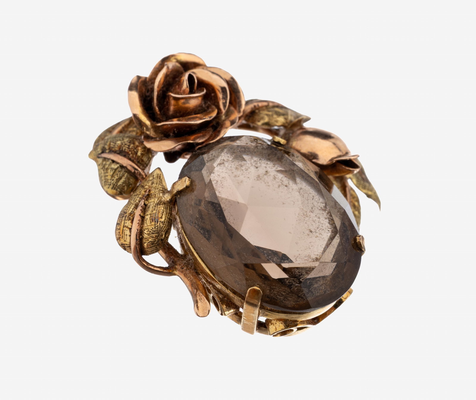 14 kt gold smoky quartz-pendant, Austria/Vienna, 1950s-60s (1 of 1)