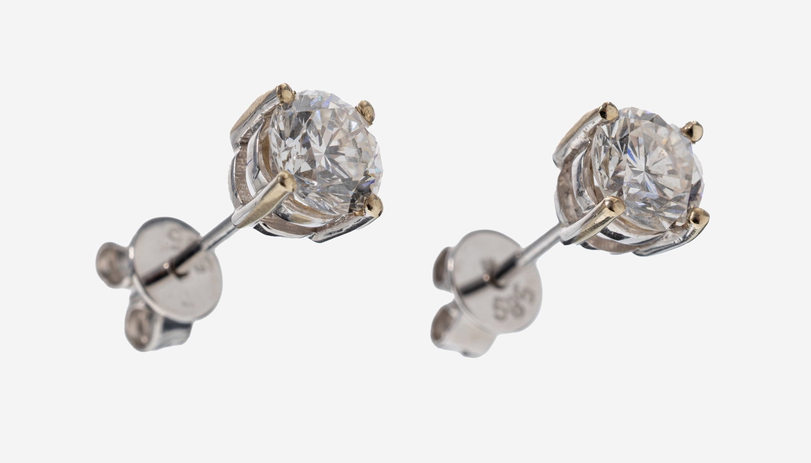 Pair of 14 kt gold brilliant-earrings (1 of 1)