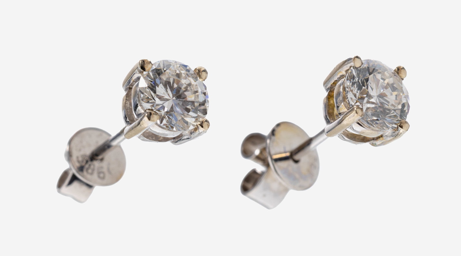 Pair of 14 kt gold brilliant-earrings (1 of 1)