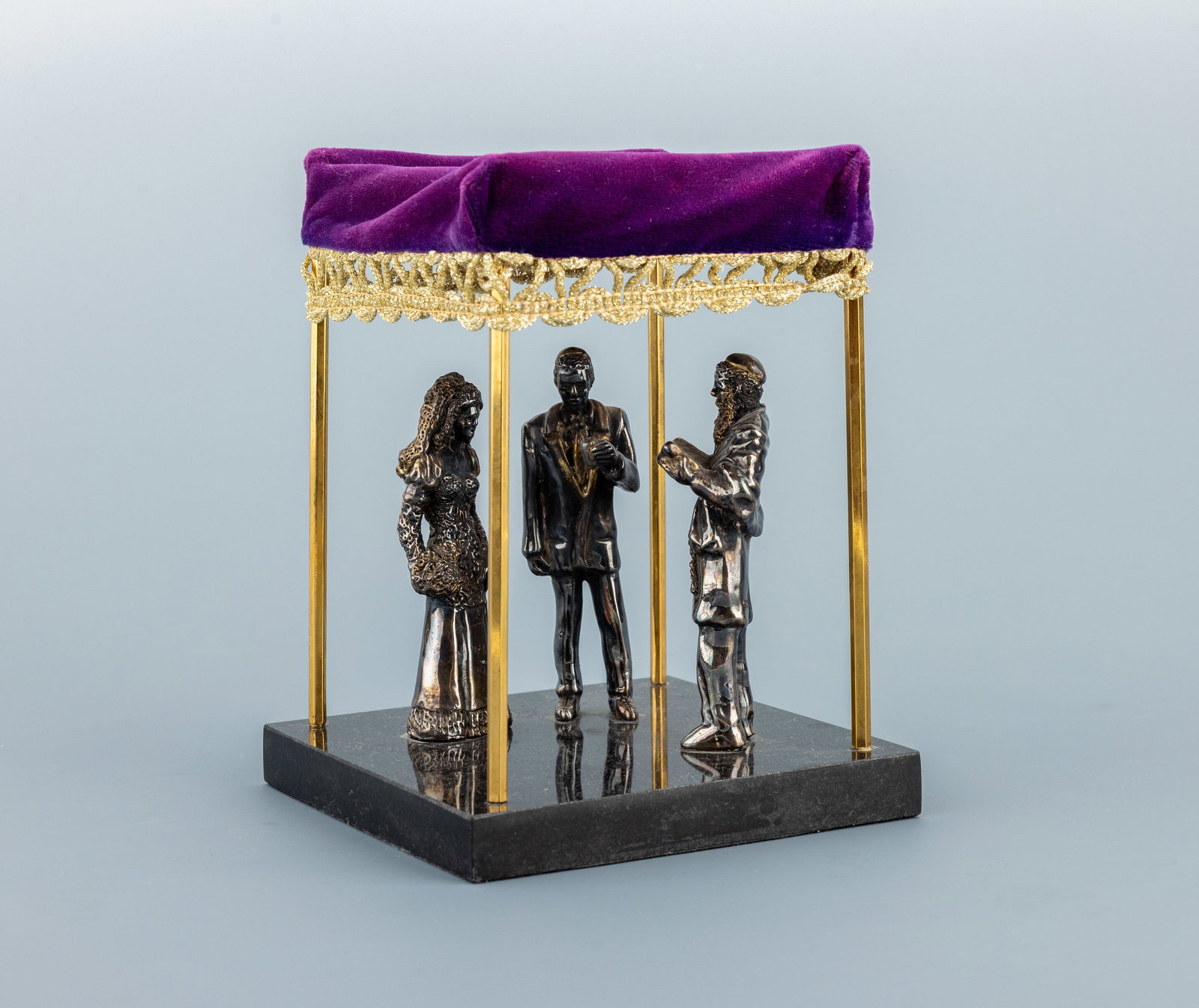 Judaica, miniature model of a Jewish wedding under a chuppah (1 of 1)