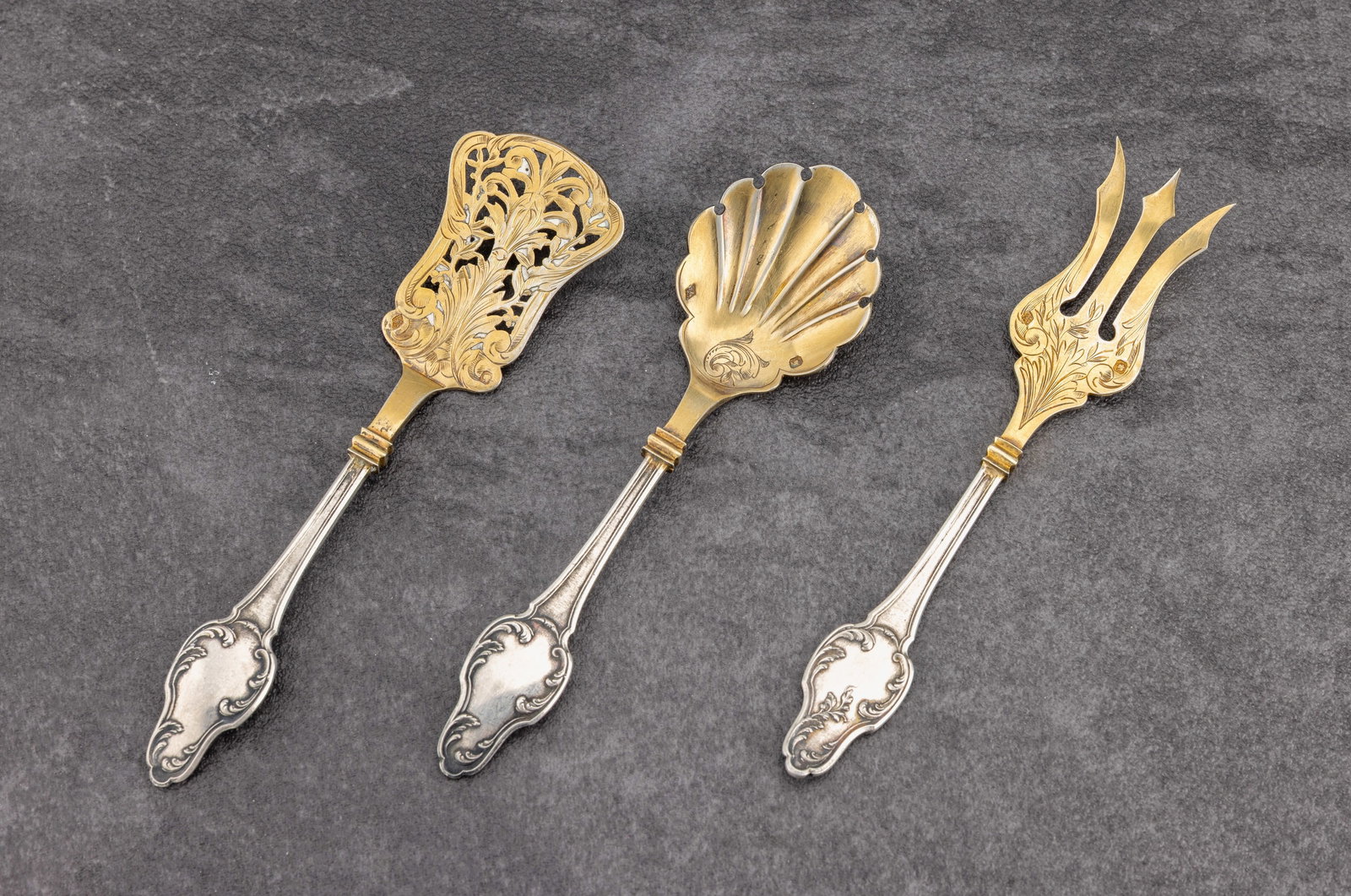 3-piece Petits-Four-carving set, France approx. 1900 (1 of 1)