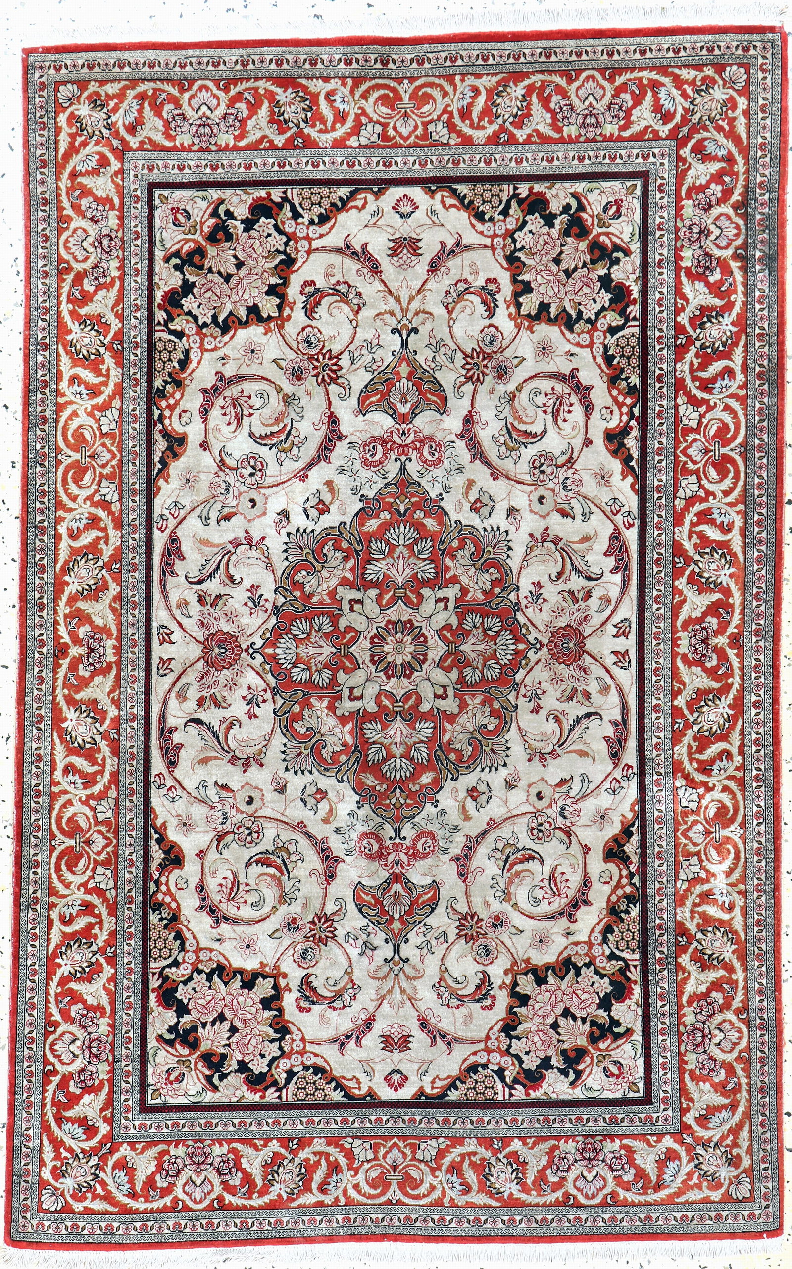 Qum silk, Persia, mid-20th century, pure natural (1 of 6)
