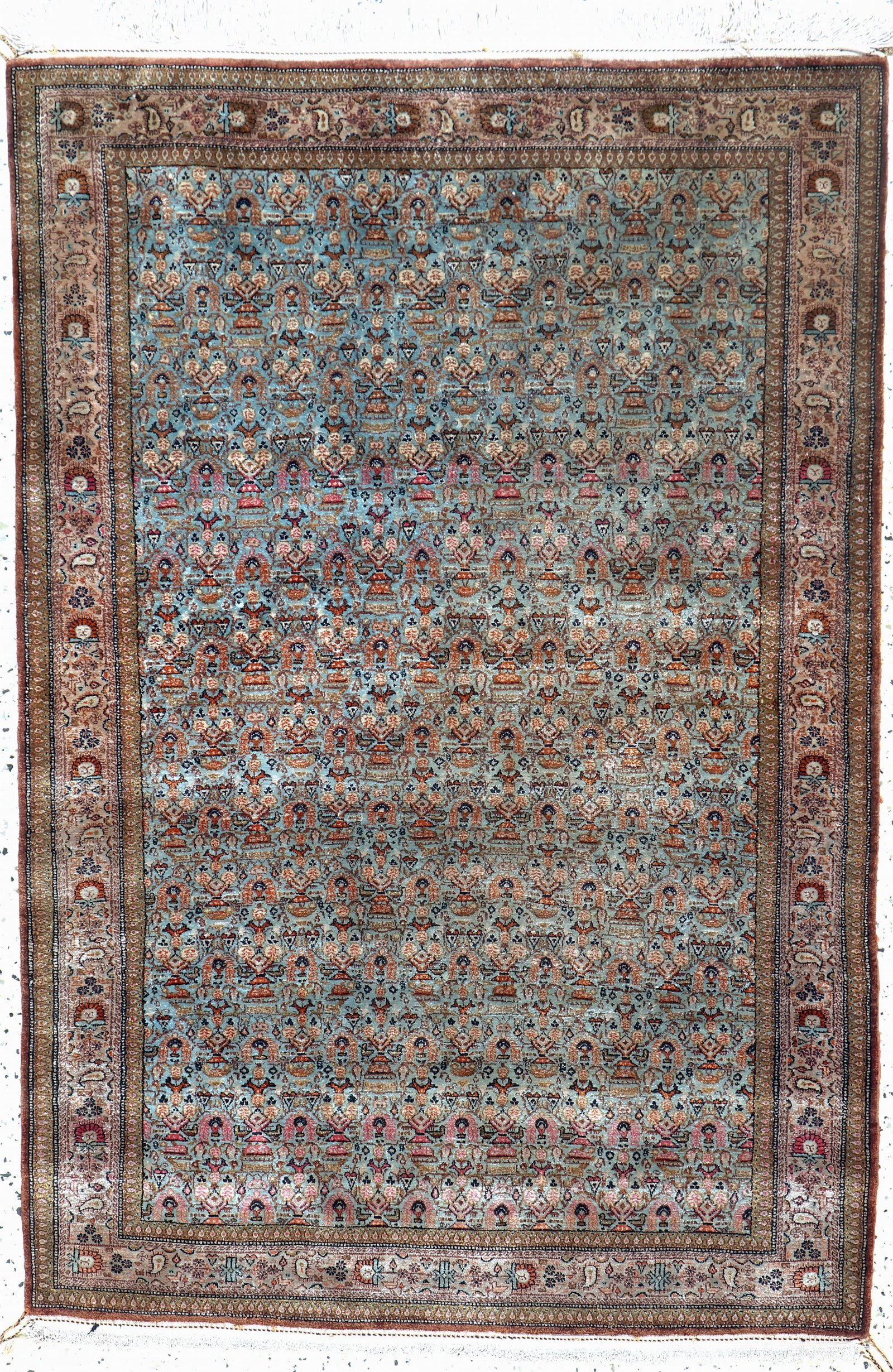 Qum silk, Persia, mid-20th century, pure natural (1 of 5)