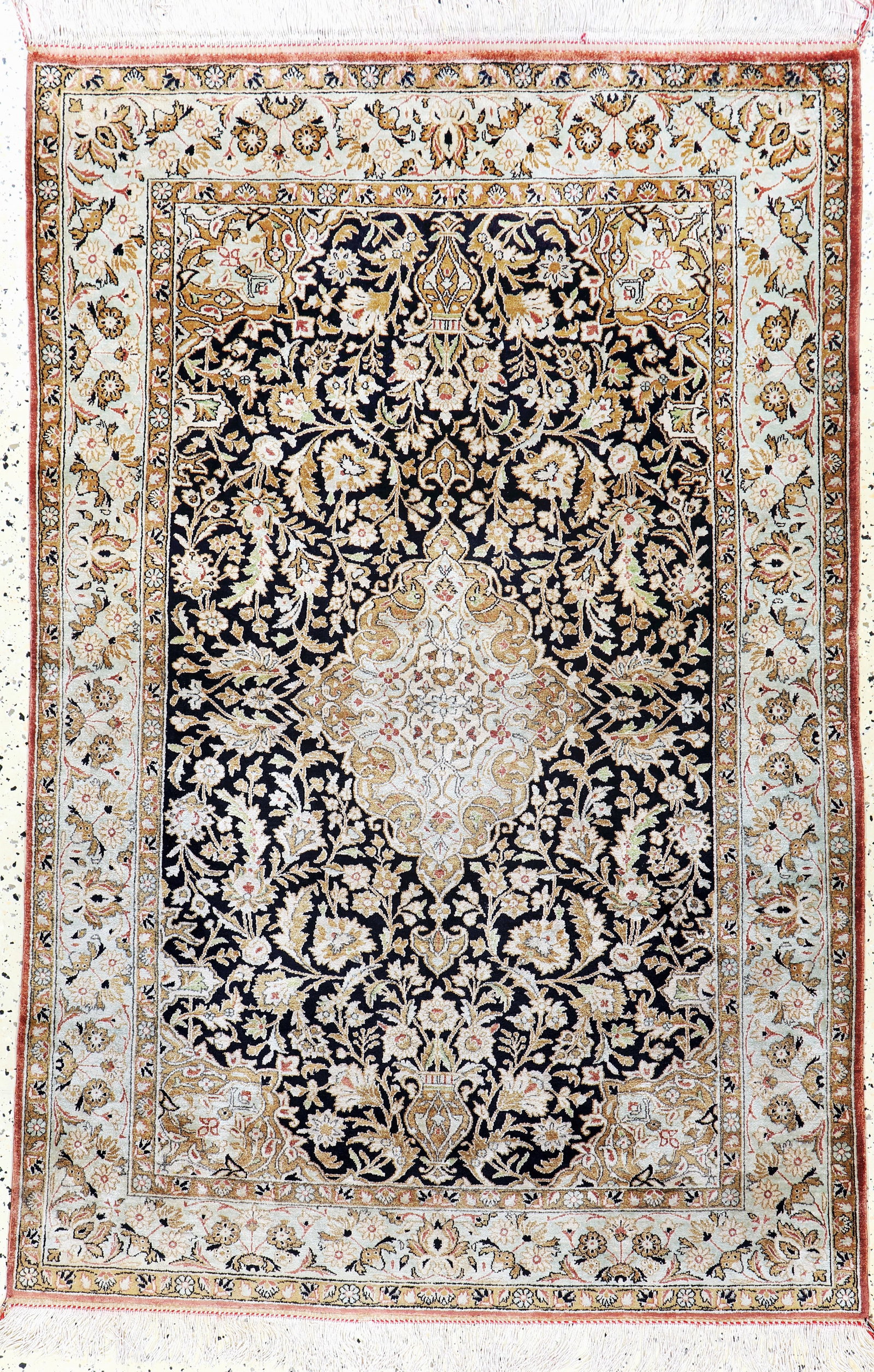 Qum silk, Persia, mid-20th century, pure natural (1 of 6)