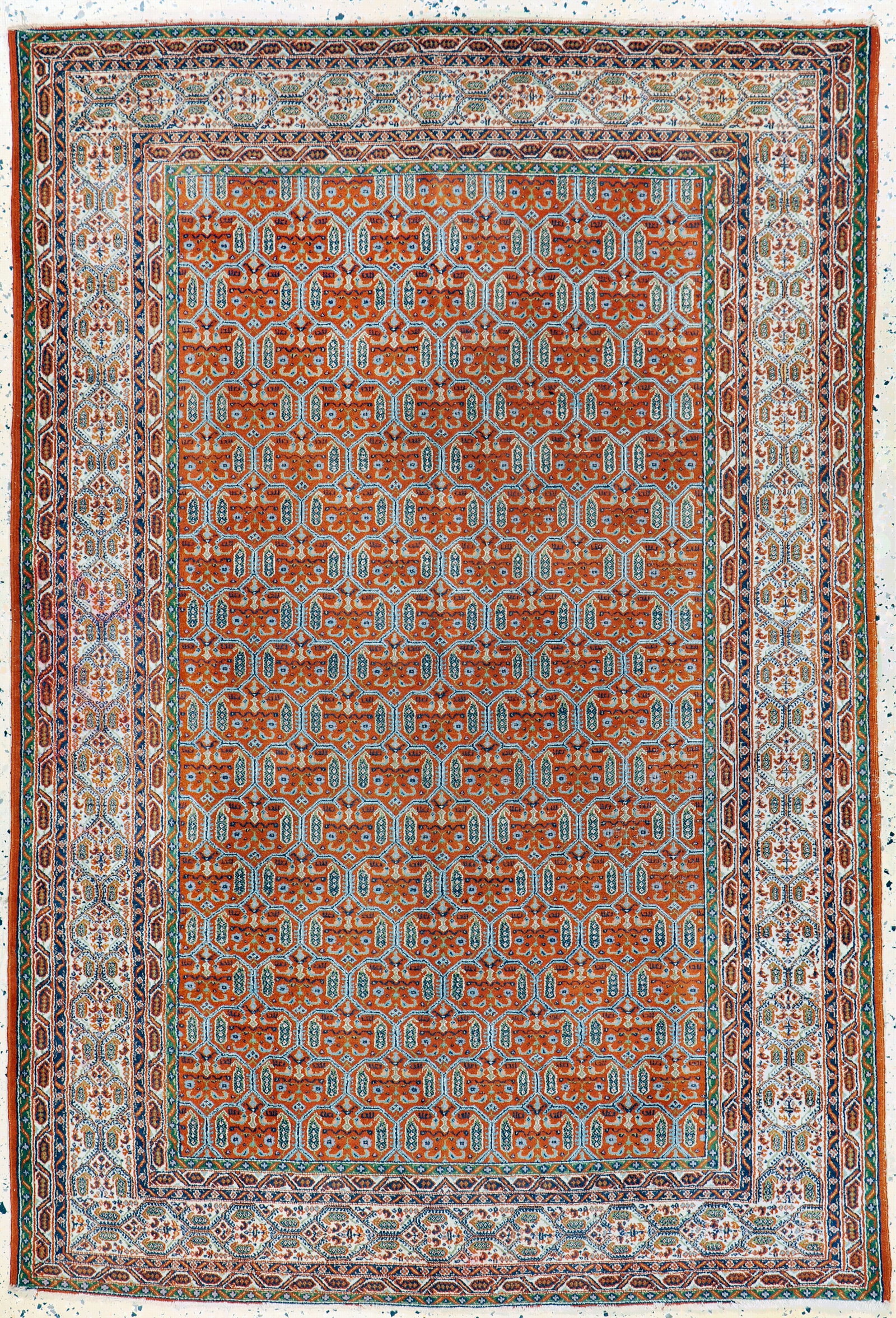 Qum cork fine, Persia, early 20th century, corkwool on: Qum cork fine, Persia, early 20th century, corkwool on cotton, approx. 180 x 120 cm, approx. 500,000 Kn/sm, condition: 2. Rugs, Carpets & Flatweaves
