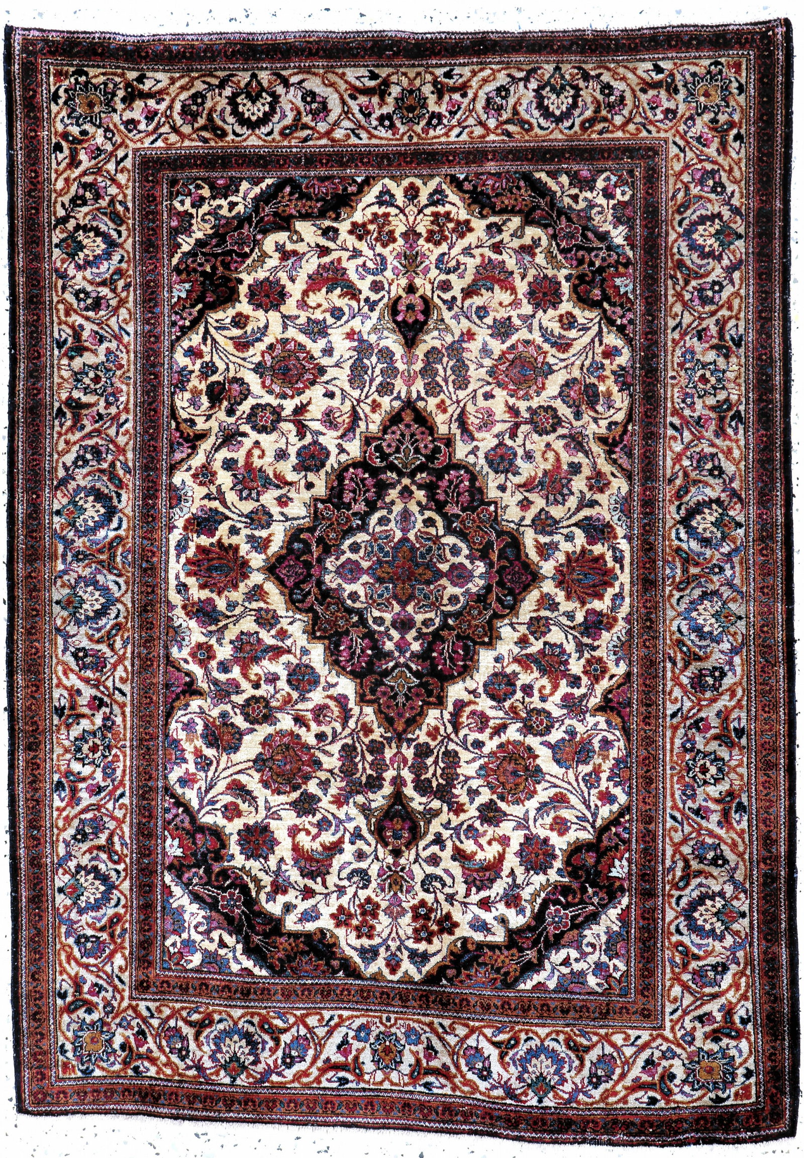 Silk Kashan antique, Persia, around 1900, purenatural (1 of 7)