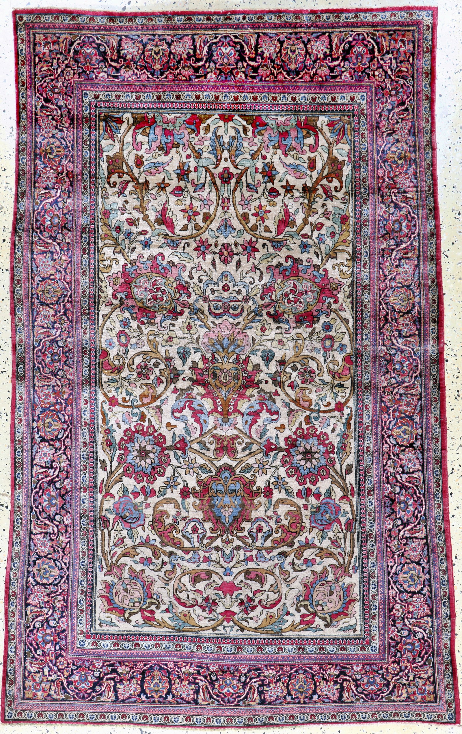 Silk Kashan antique, Persia, 19th century, pure natural (1 of 11)