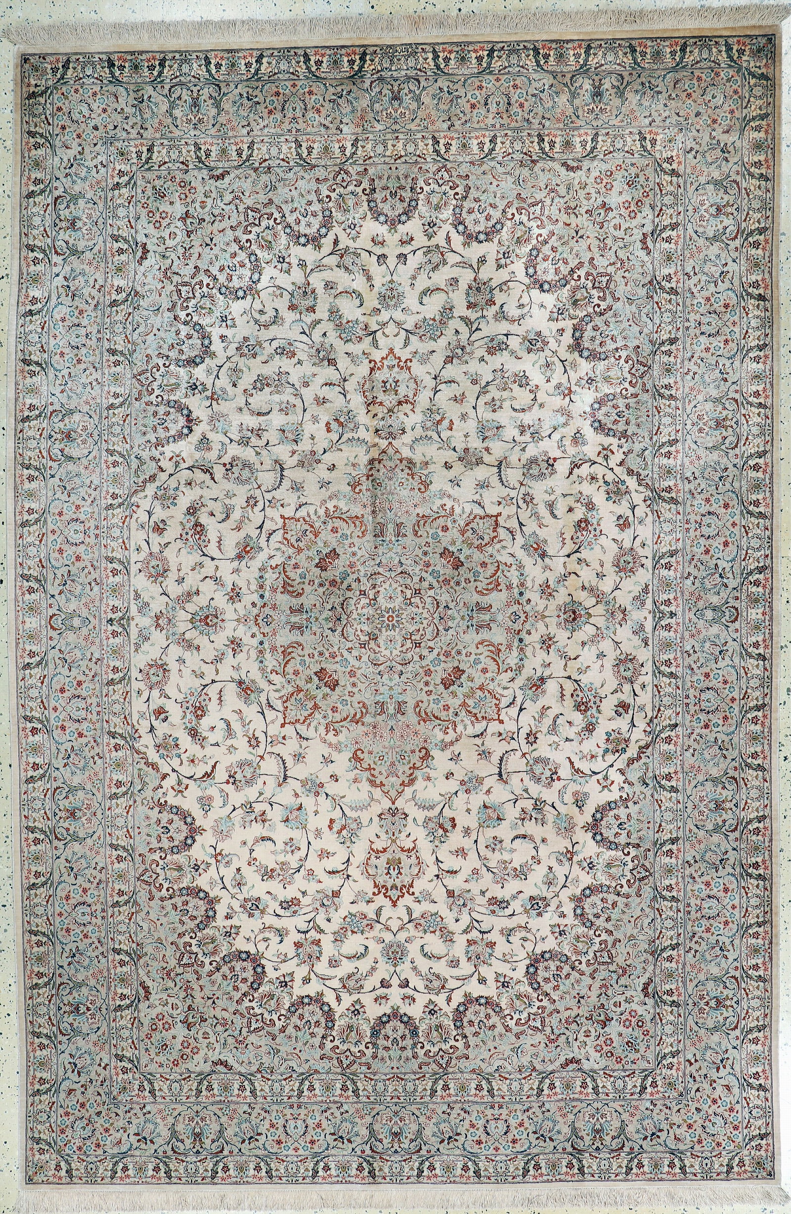 Kashan silk fine Persia, signed#'Fallah#', late 20th (1 of 11)