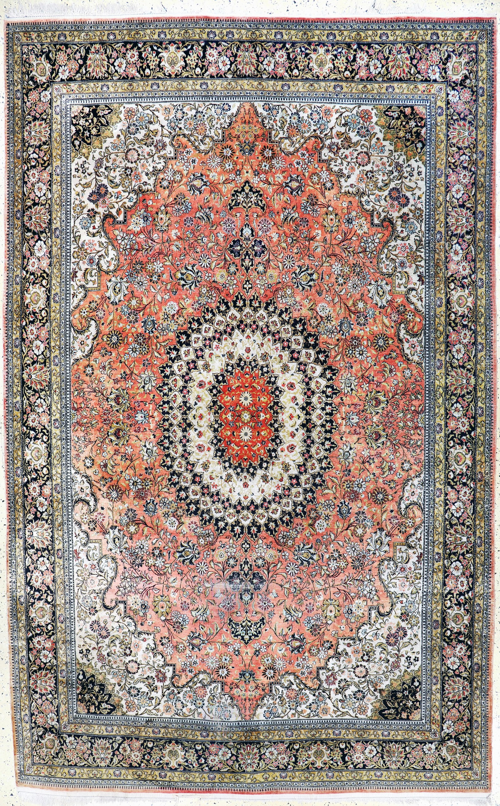 Qum silk, Persia, mid-20th century, pure natural (1 of 10)