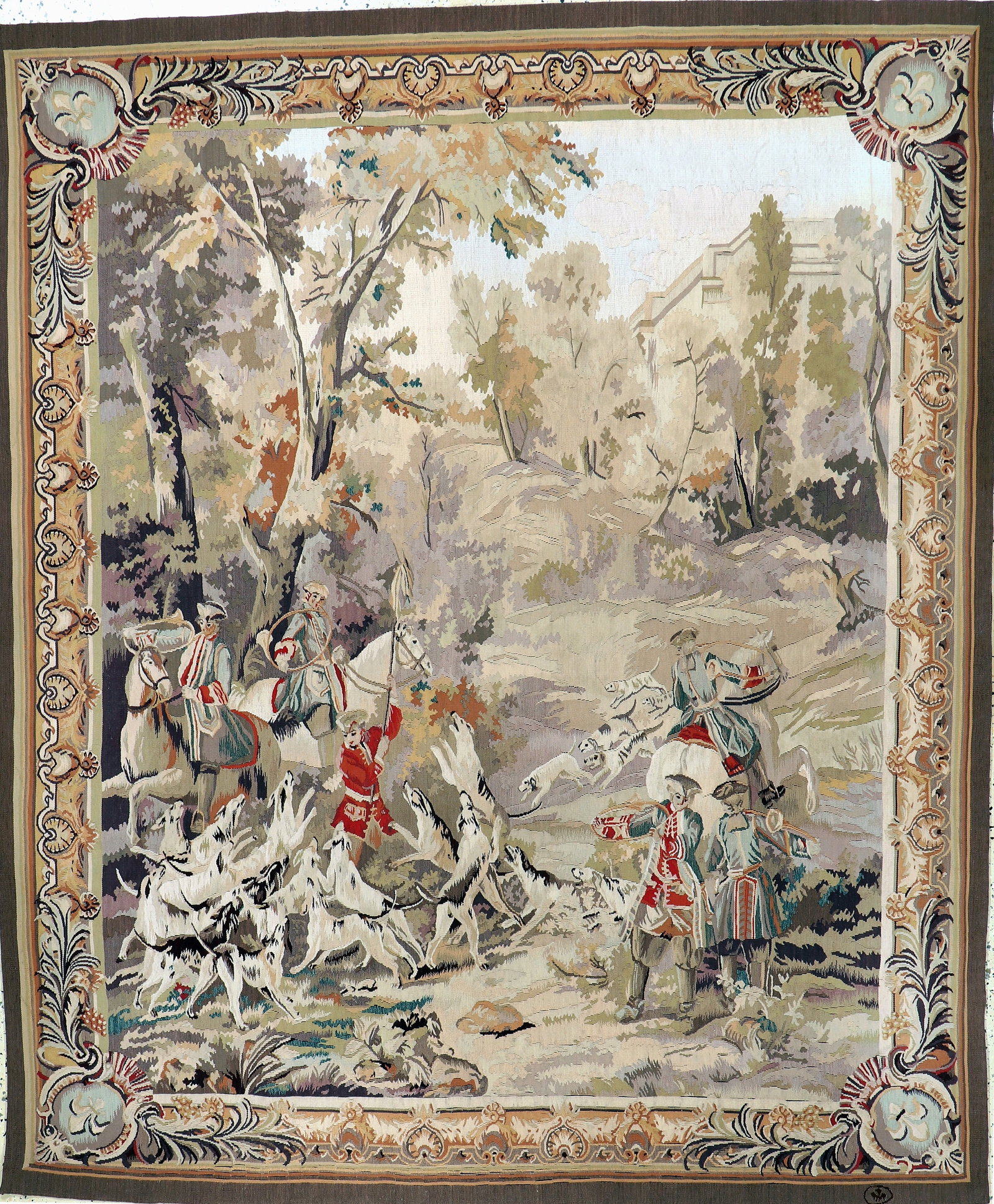 Tapestry fine, Europe, mid-20th century, wool on cotton (1 of 6)