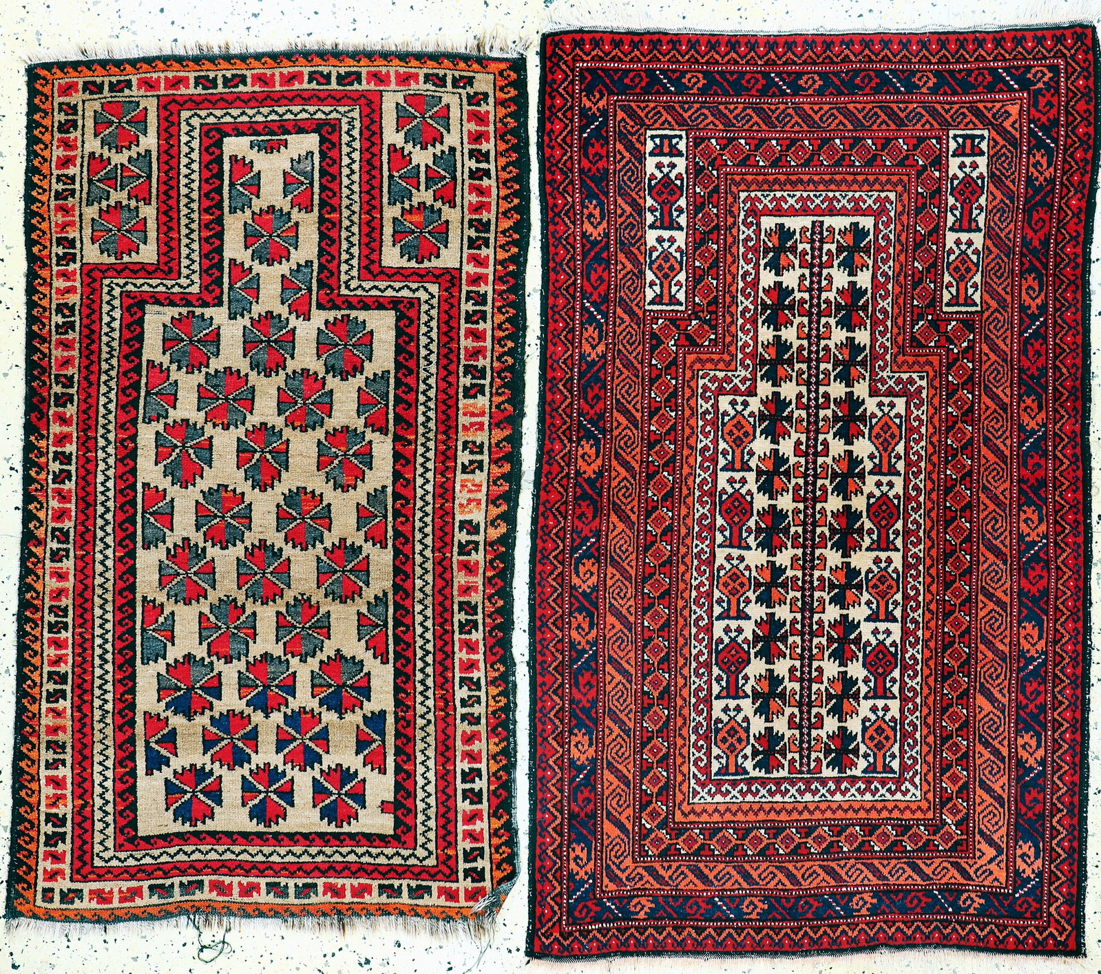 2 lots of prayer rugs, Baloch, Afghanistan, early 20th (1 of 9)