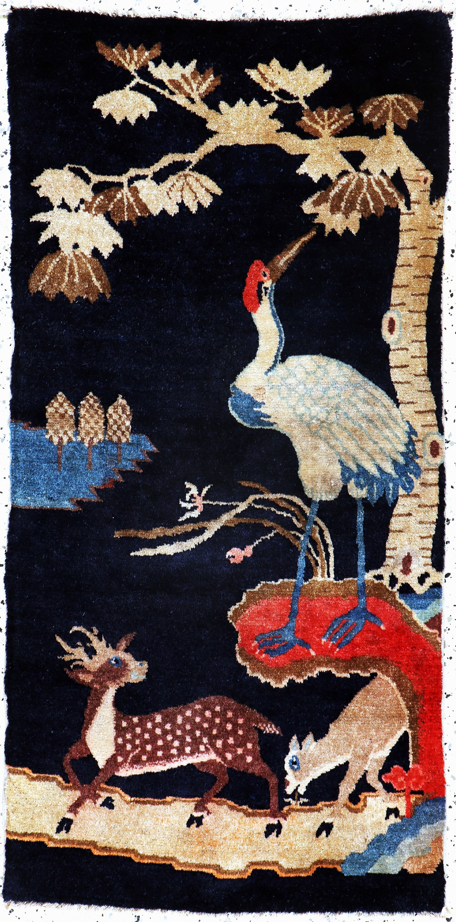 Pao Tow antique, China, around 1900, wool on cotton: Pao Tow antique, China, around 1900, wool on cotton, approx. 123 x 63 cm, condition: 2. Rugs, Carpets & Flaweaves