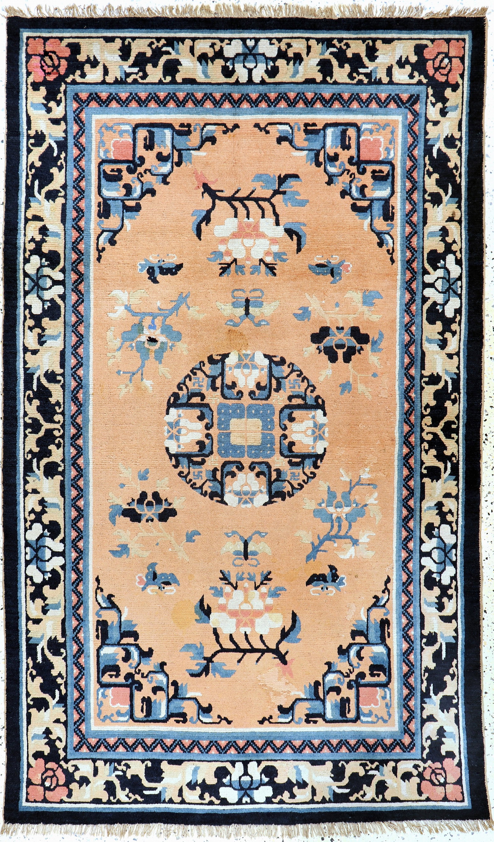 Ning-Hsia antique, China, around 1900, wool oncotton: Ning-Hsia antique, China, around 1900, wool oncotton, approx. 213 x 130 cm, condition: 2 (restored). Rugs, Carpets & Flaweaves