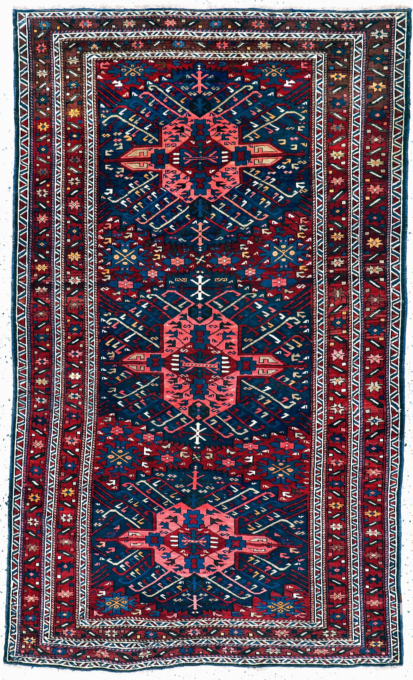 #'Seichur#'Kazak antique, Caucasus, around 1900, wool: #'Seichur#'Kazak antique, Caucasus, around 1900, wool on wool, approx. 242 x 145 cm, condition: 2, (minimally restored). Rugs, Carpets & Flaweaves