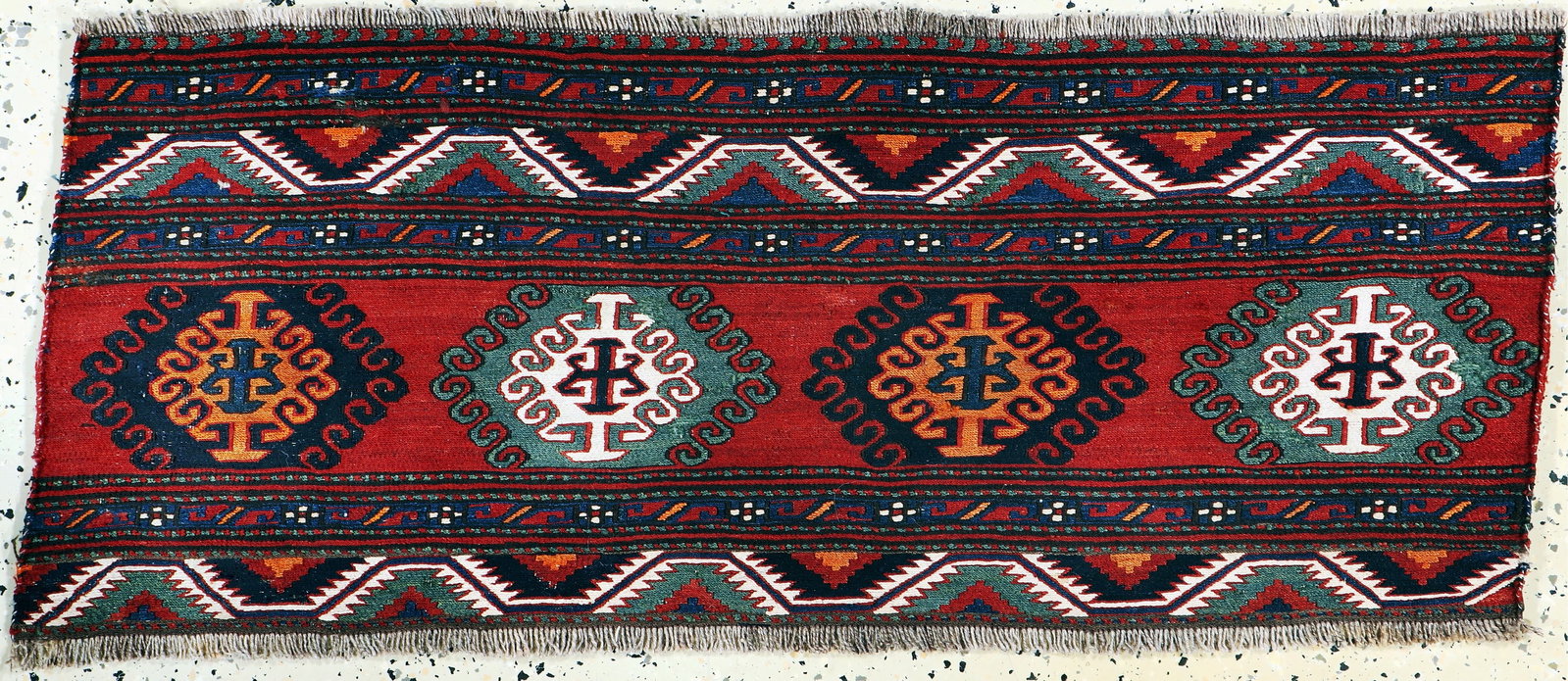 Shahsawan Mafrash-side, Persia, around 1900, wool on: Shahsawan Mafrash-side, Persia, around 1900, wool on wool, approx. 109 x 43 cm, condition: 2. Rugs, Carpets & Flaweaves