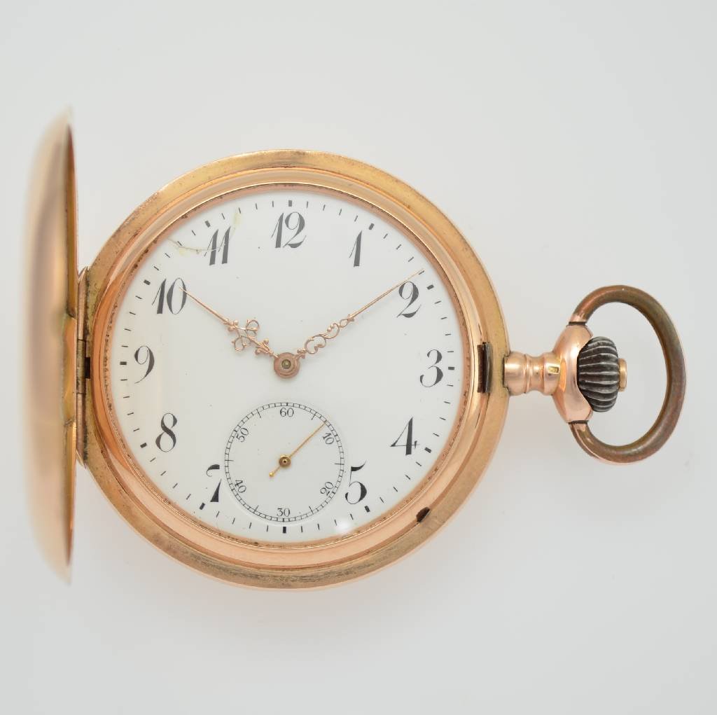 IWC hunting cased 14k pink gold pocket watch