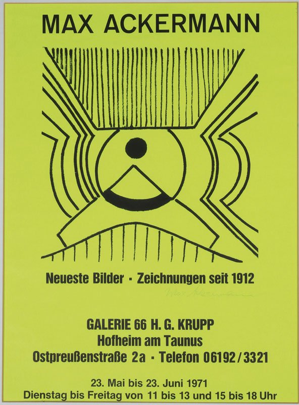 Max Ackermann, 1887-1975, lithograph as exhibition