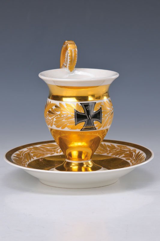 cup and saucer, KPM Berlin in 1914, iron cross,