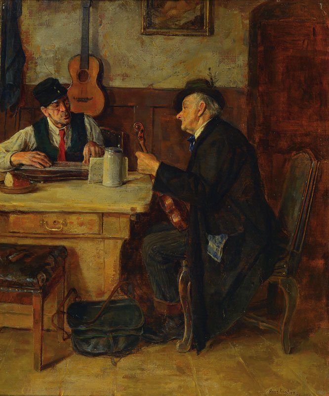 Hans Kratzer, born in 1874, music in the farmhouse